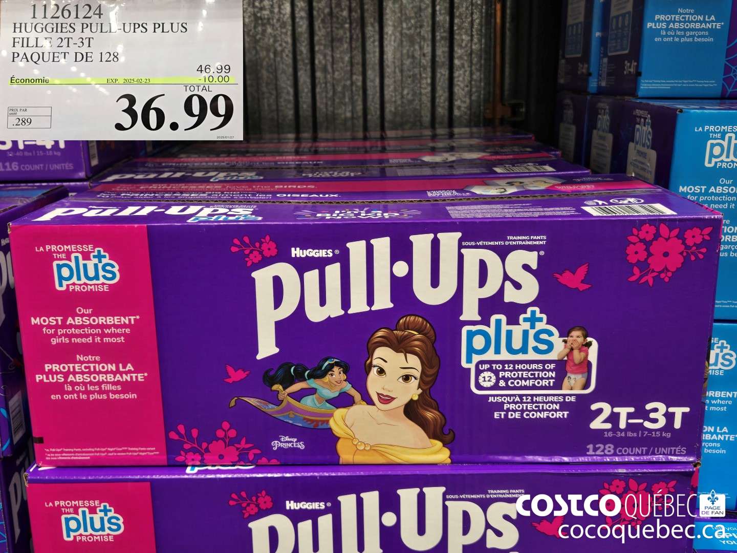 1126124 HUGGIES PULL-UPS PLUS : 7 PAQUET DE 128  ($10.00 INSTANT SAVINGS EXPIRES ON 2025-02-23) $36.99