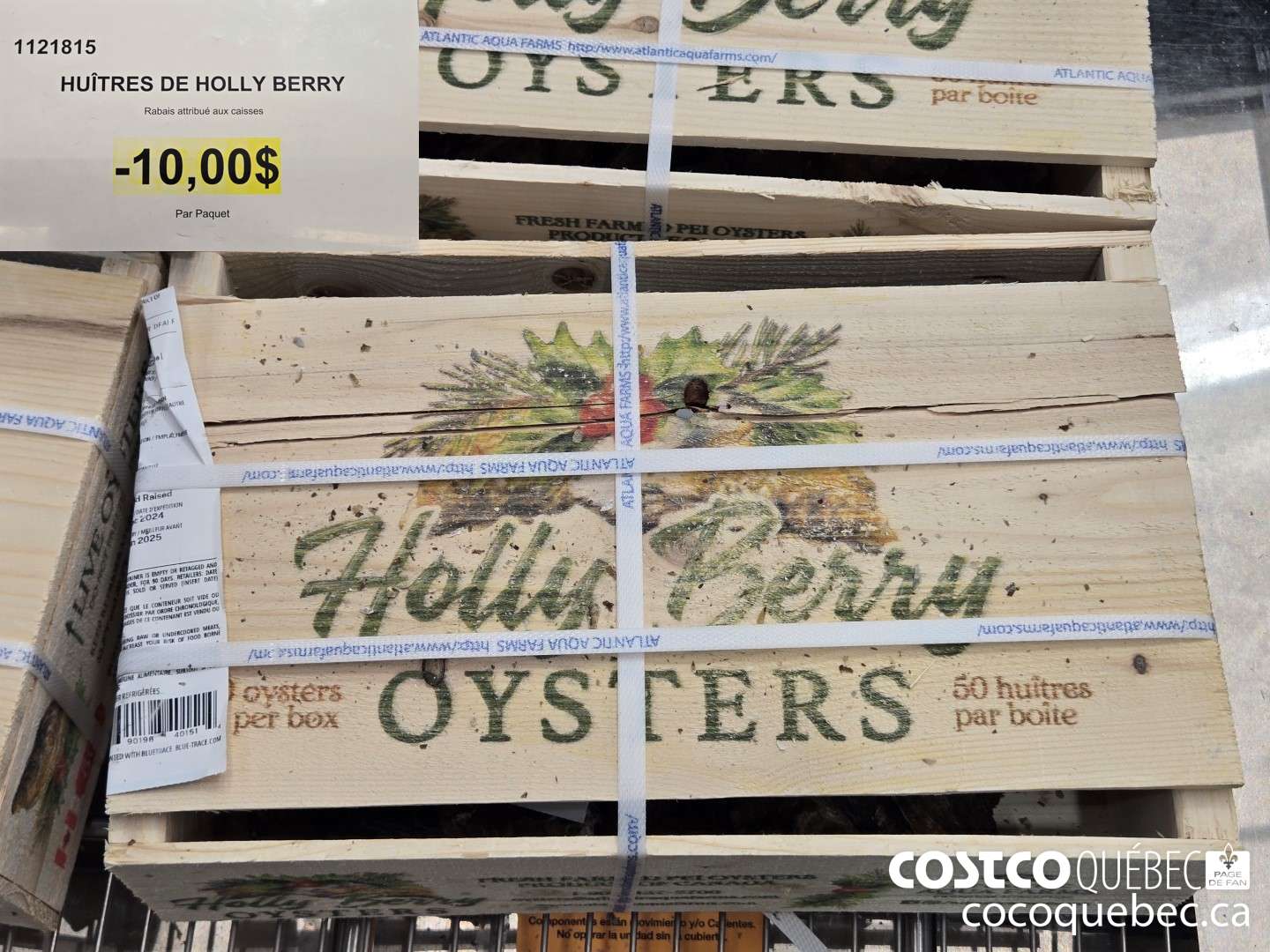 1121815 HUITRES DE HOLLY BERRY  ($10.00 INSTANT SAVINGS)