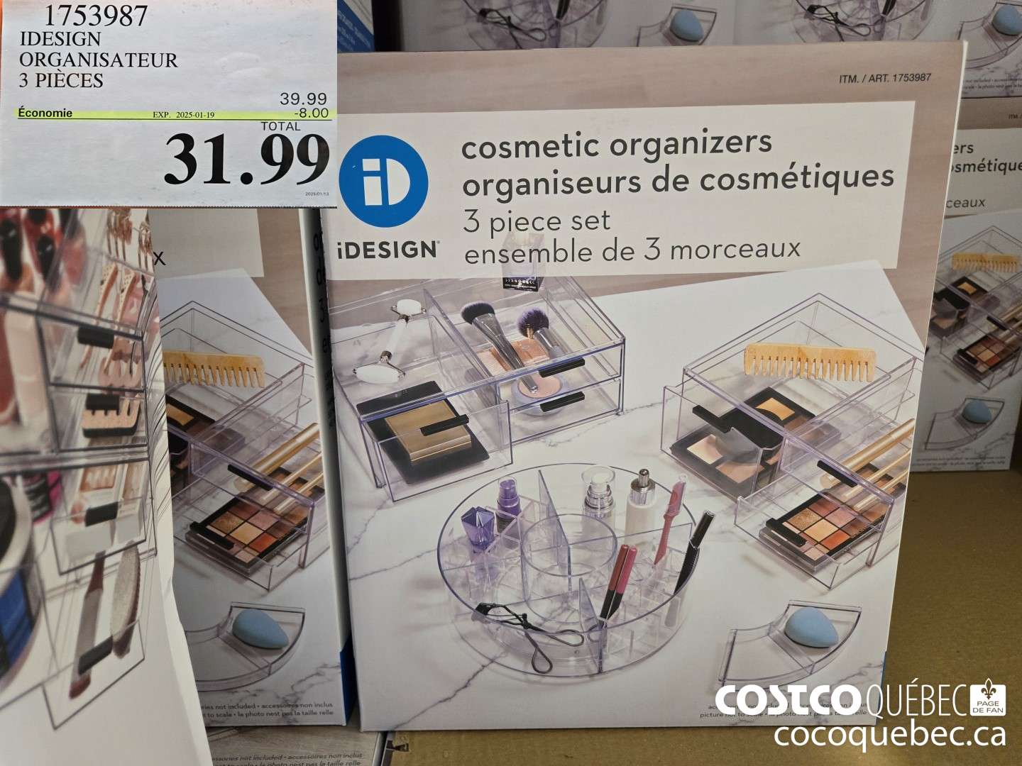 1753987 IDESIGN ORGANISATEUR 3 PIECES  ($8.00 INSTANT SAVINGS EXPIRES ON 2025-01-19) $31.99