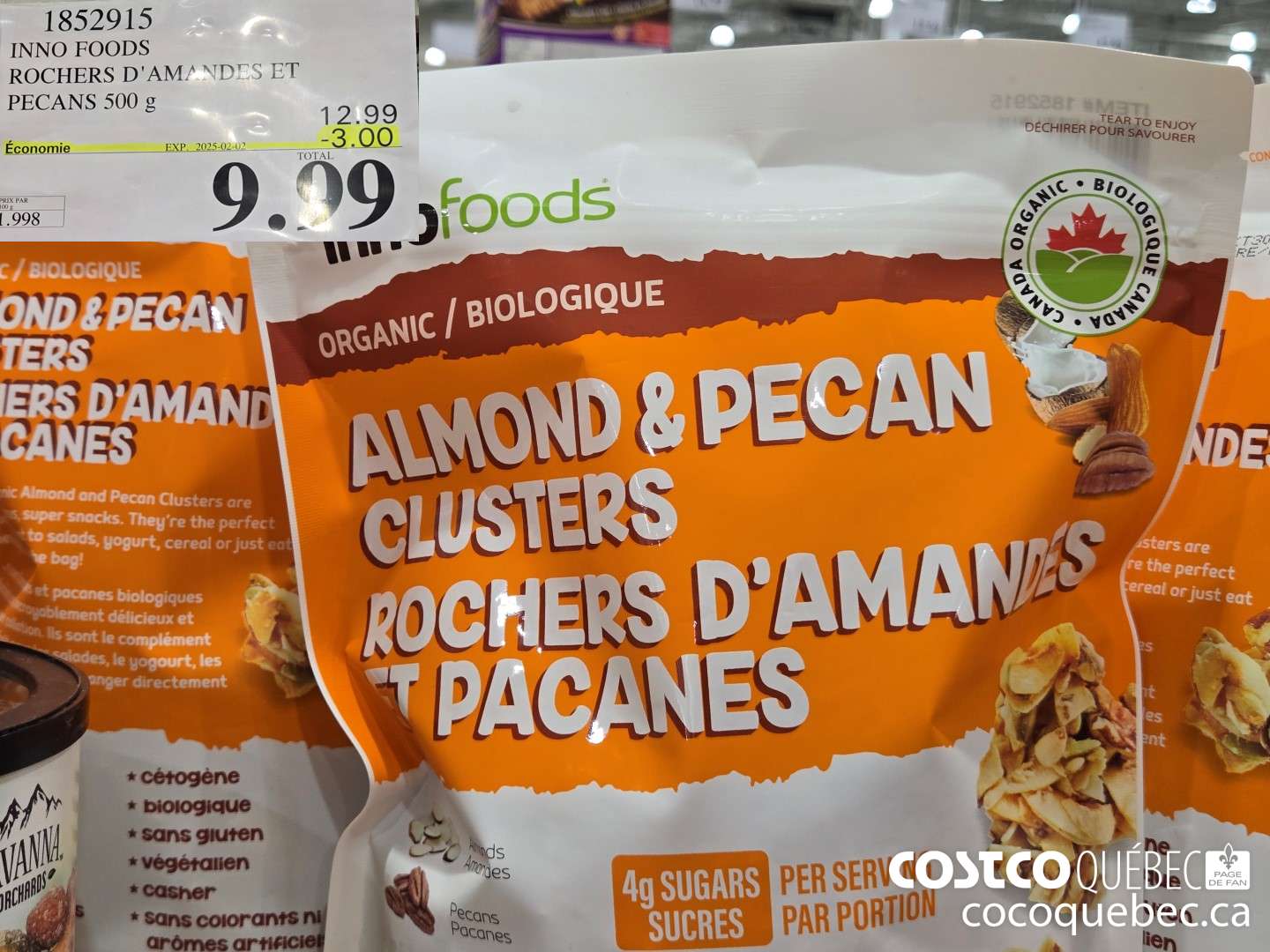 1852915 INNO FOODS ROCHERS D'AMA/ NDES ET PECANS 500 g  ($3.00 INSTANT SAVINGS EXPIRES ON 2025-02-02) $9.99