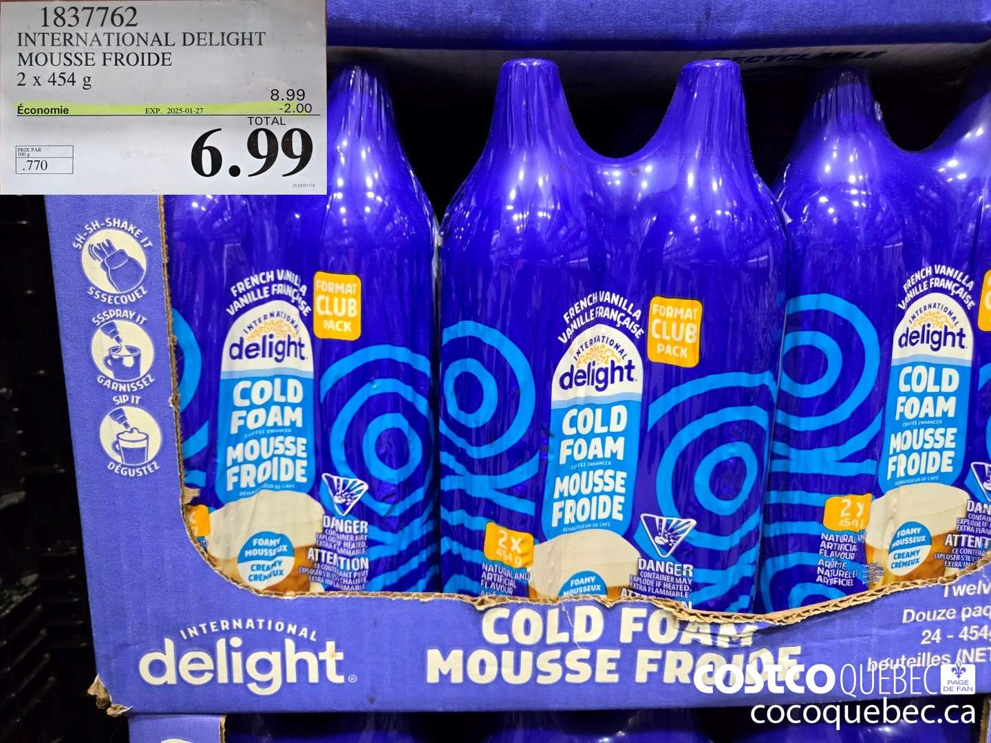 1837762 INTERNATIONAL DELIGHT MOUSSE FROIDE 2x 454 g  ($2.00 INSTANT SAVINGS EXPIRES ON 2025-01-27) $6.99