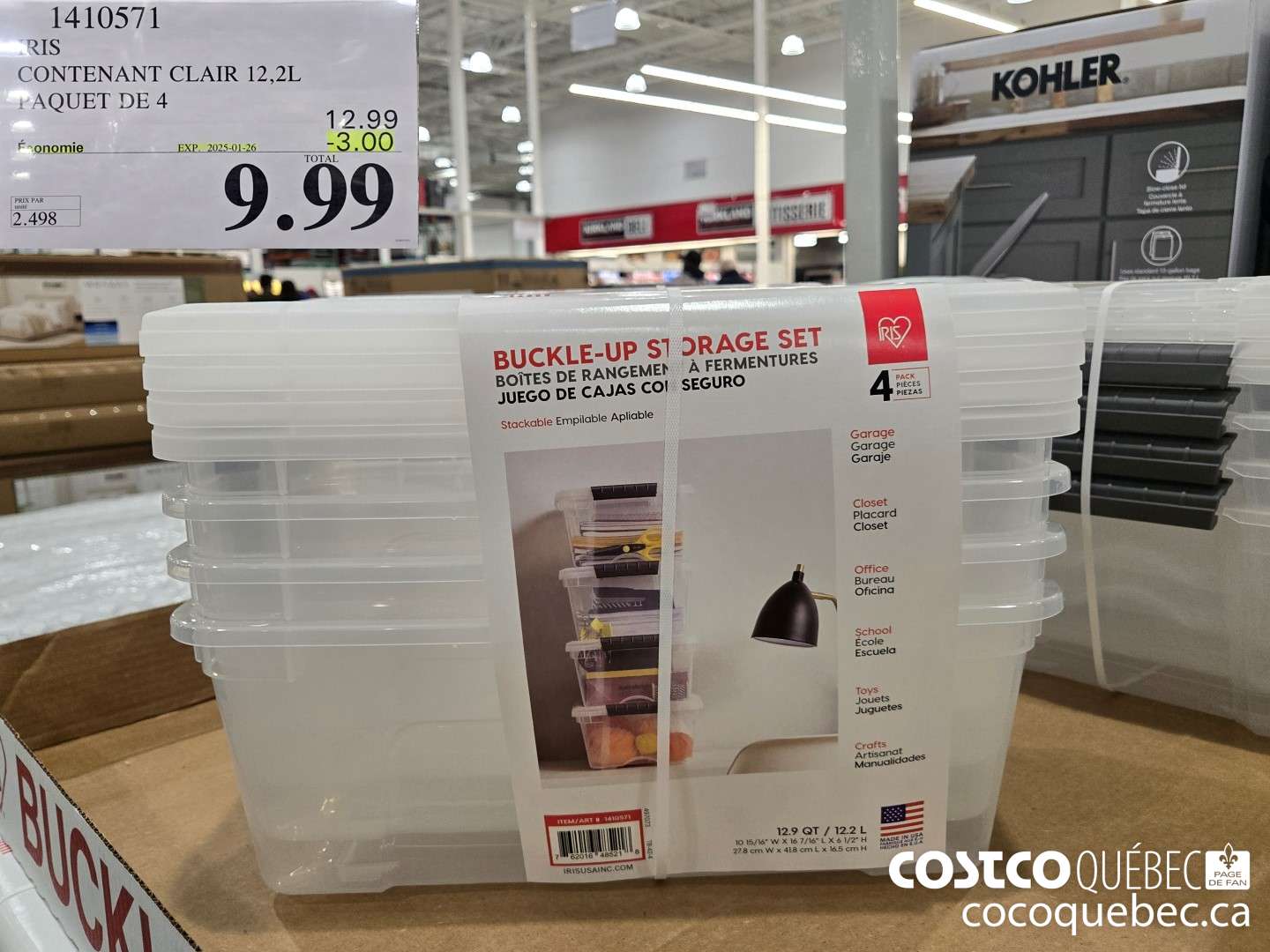 1410571 IRIS CONTENANT CLAIR 12.2L PAQUET DE 4 M 10/27  ($3.00 INSTANT SAVINGS EXPIRES ON 2025-01-26) $9.99
