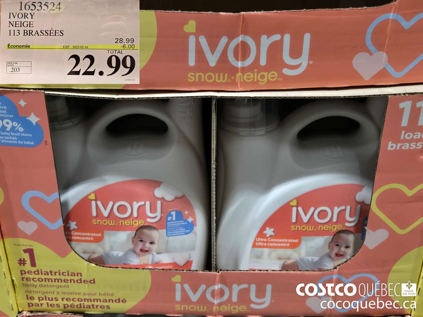 1653524 IVORY DETERGENT LIQUIDE ($6.00 INSTANT SAVINGS EXPIRES ON 2025-02-16) $22.99