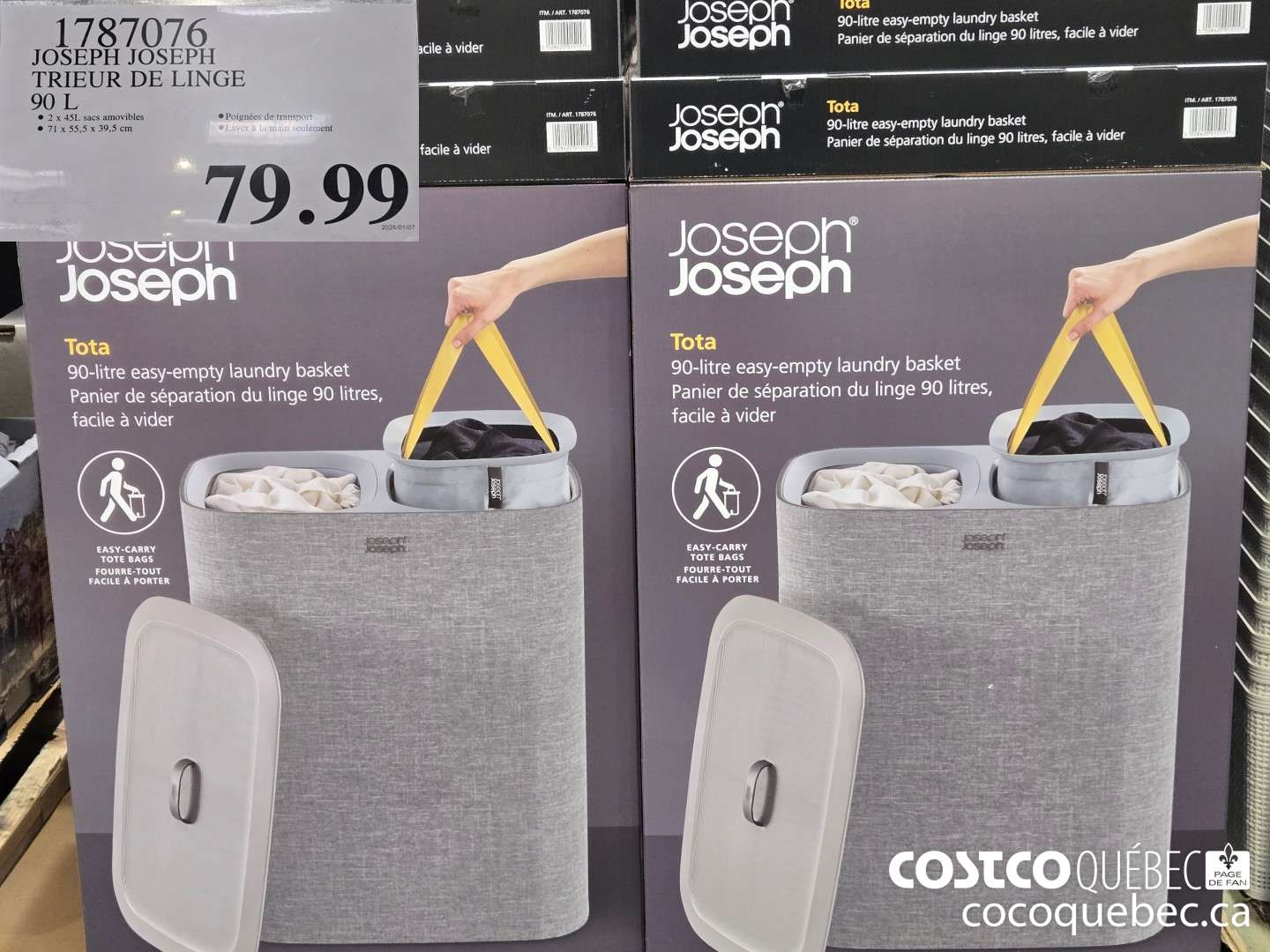 1787076 JOSEPH JOSEPH TRIEUR DE LINGE 90 L  $79.99