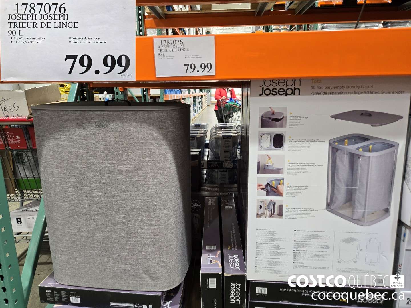 1787076 JOSEPH JOSEPH TRIEUR DE LINGE 90 L  $79.99