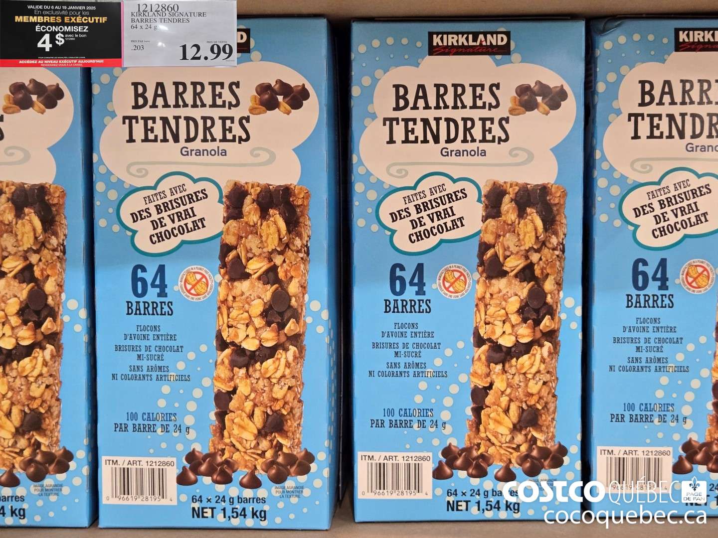 1212860 KIRKLAND SIGNATURE BARRES TENDRES 64 x 24  ($4.00 INSTANT SAVINGS EXPIRES ON 2025-01-19) $8.99