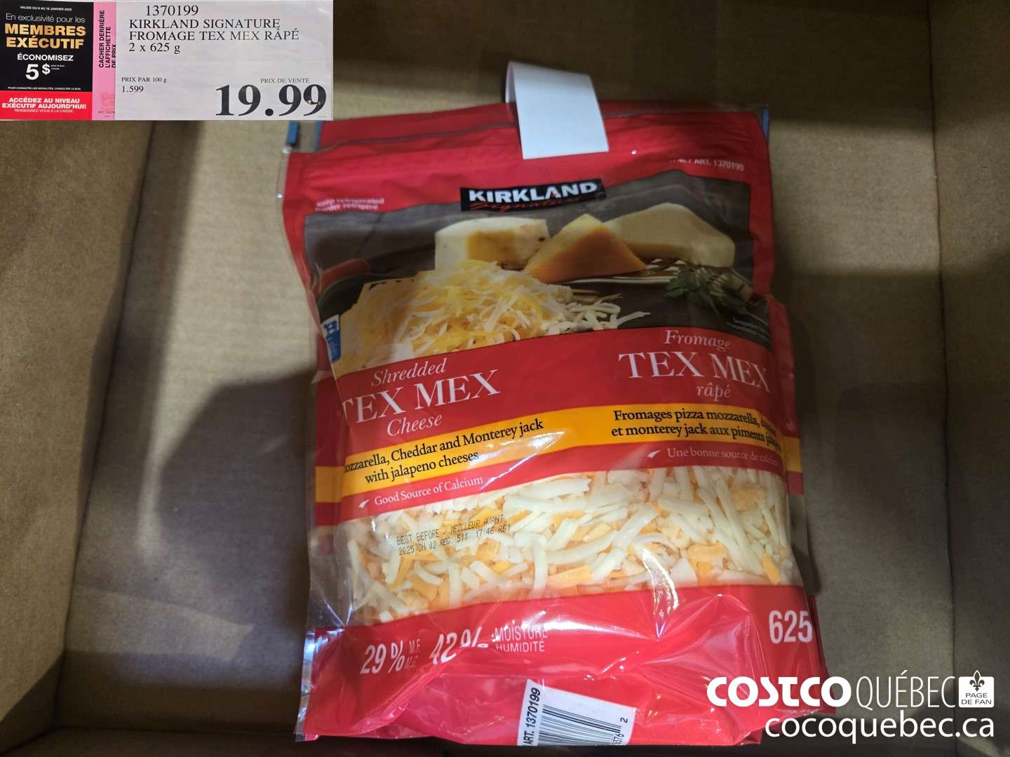 1370199 KIRKLAND SIGNATURE FROMAGE 1 EX MEX RAPE ($5.00 INSTANT SAVINGS)