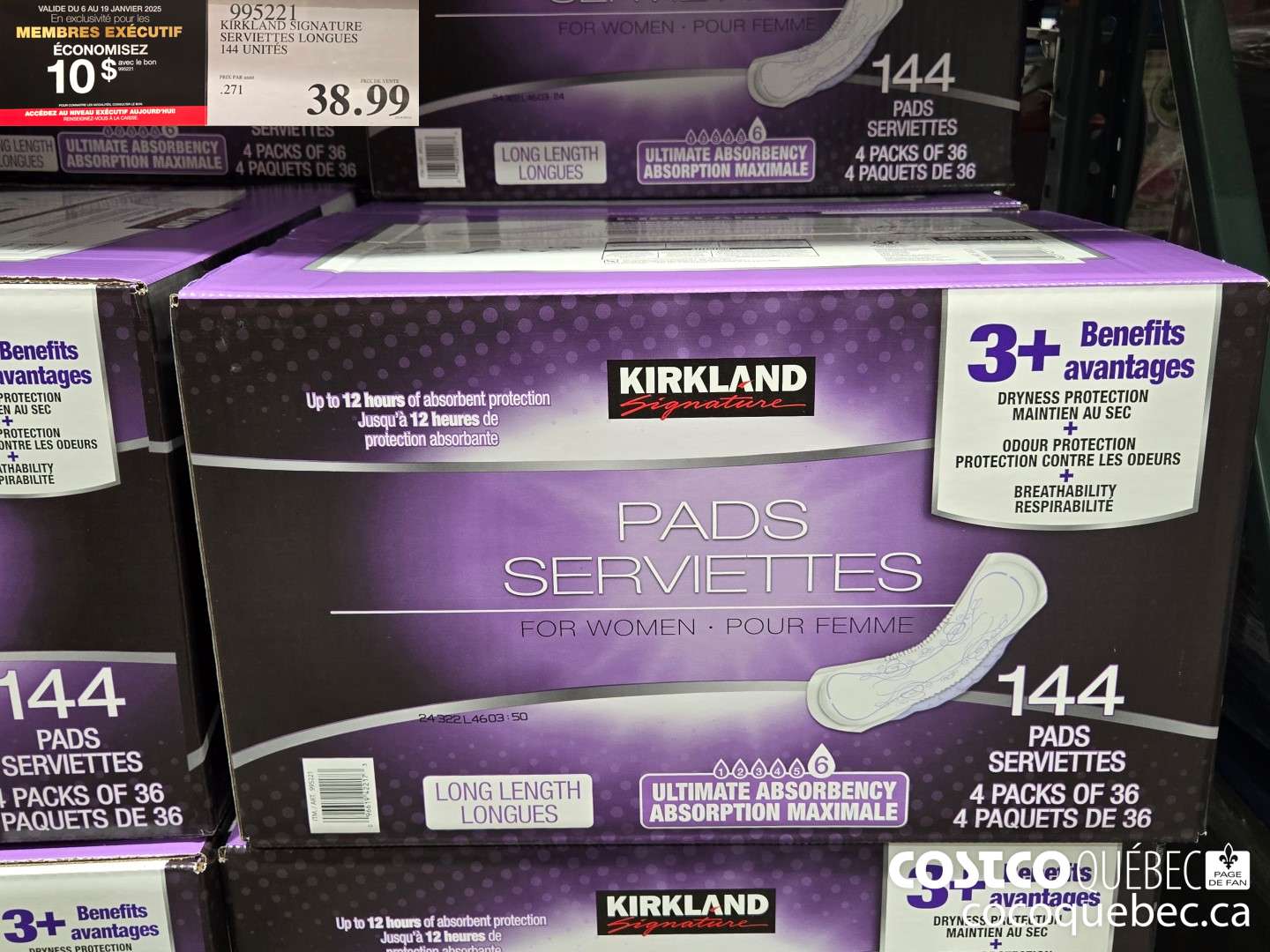 995221 KIRKLAND SIGNATURE SERVIETTES LONGUES 7 144 UNITES ($10.00 INSTANT SAVINGS EXPIRES ON 2025-01-19) $28.99