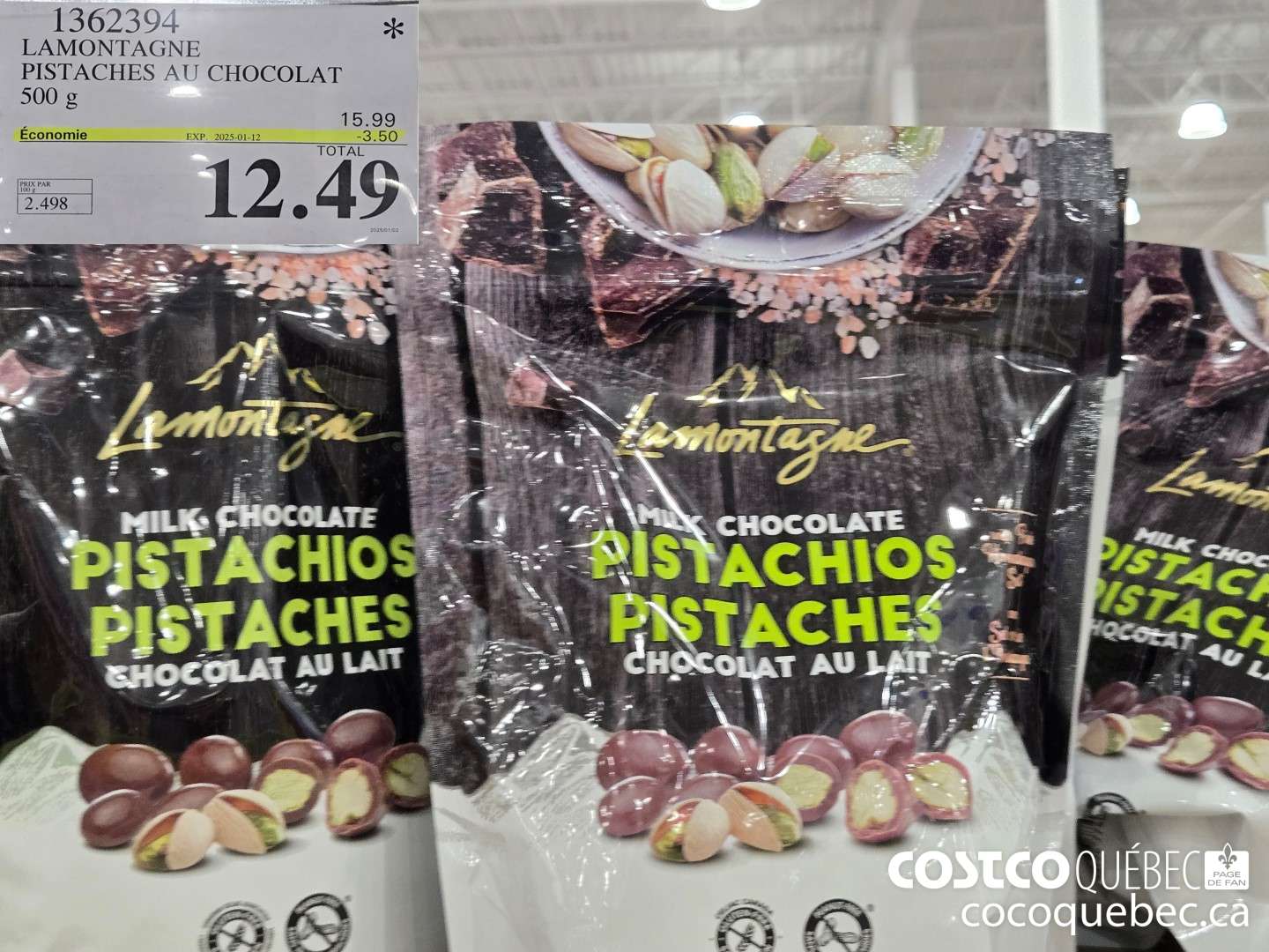 1362394 LAMONTAGNE PISTACHES AU CHOCOLAT ($3.50 INSTANT SAVINGS EXPIRES ON 2025-01-12) $12.49