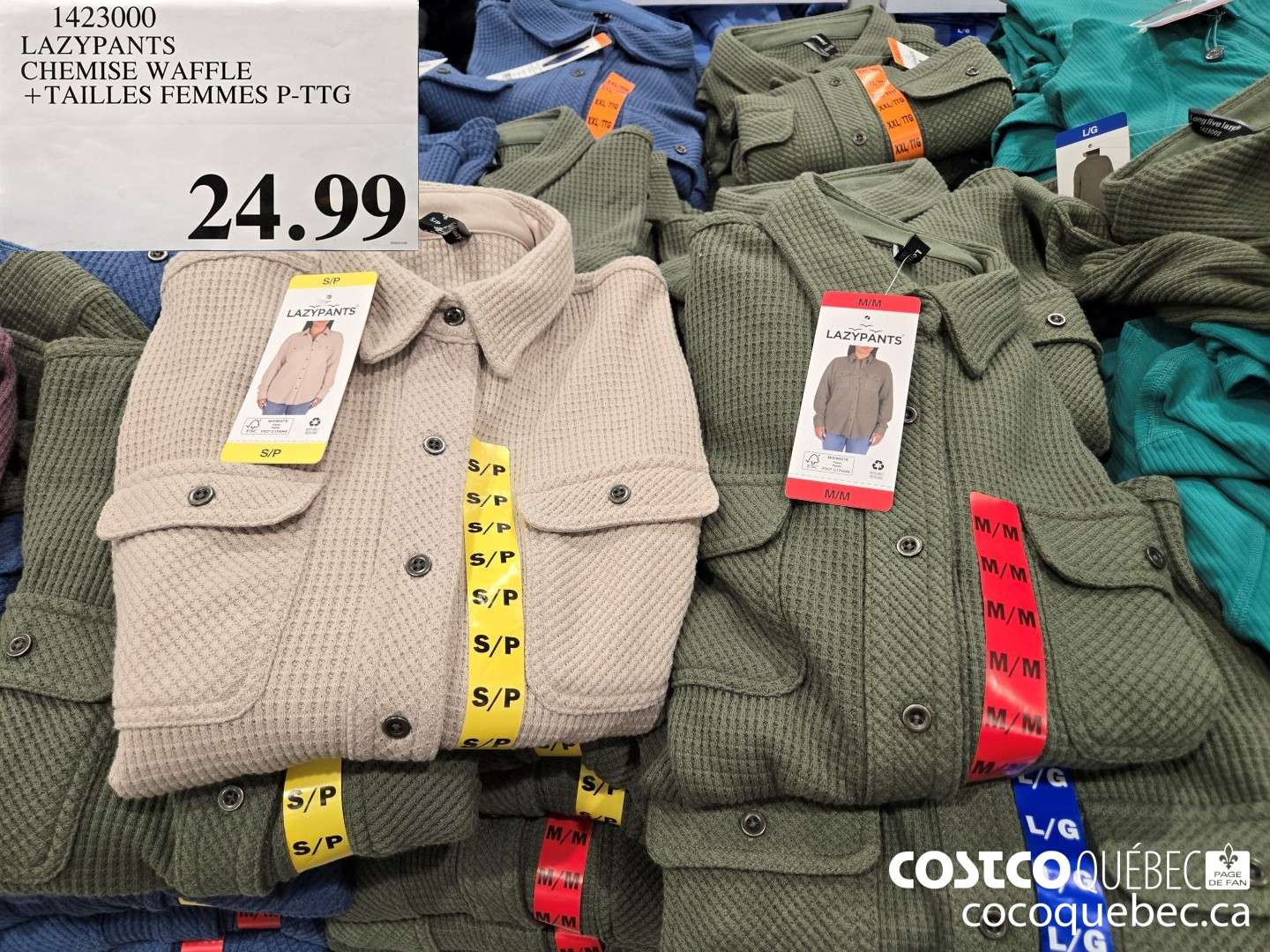 1423000 LAZYPANTS CHEMISE WAFFLE + TAILLES FEMMES P-TTG  $24.99