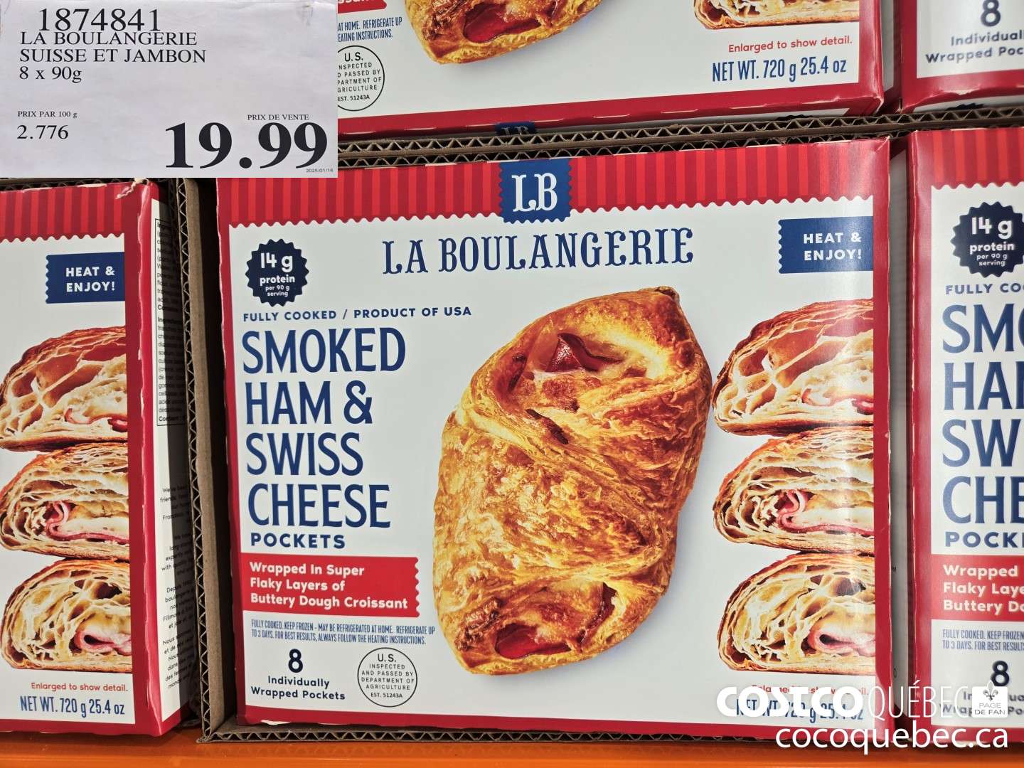 1874841 LA BOULANGERIE SUISSE ET JAMBON 8 x 90g  $19.99