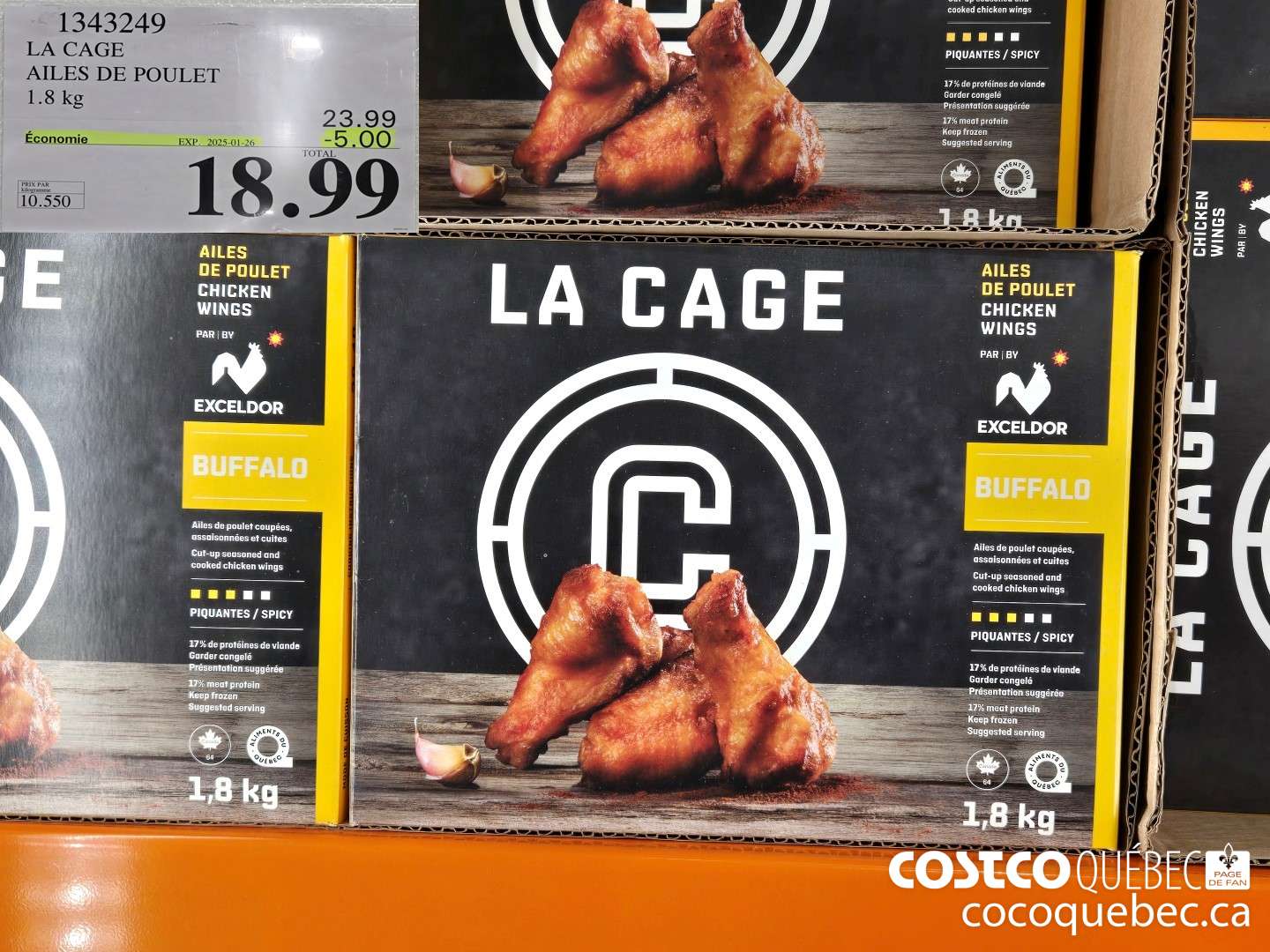 1343249 LA. CAGE AILES DE POULET 1.8 kg  ($5.00 INSTANT SAVINGS EXPIRES ON 2025-01-26) $18.99
