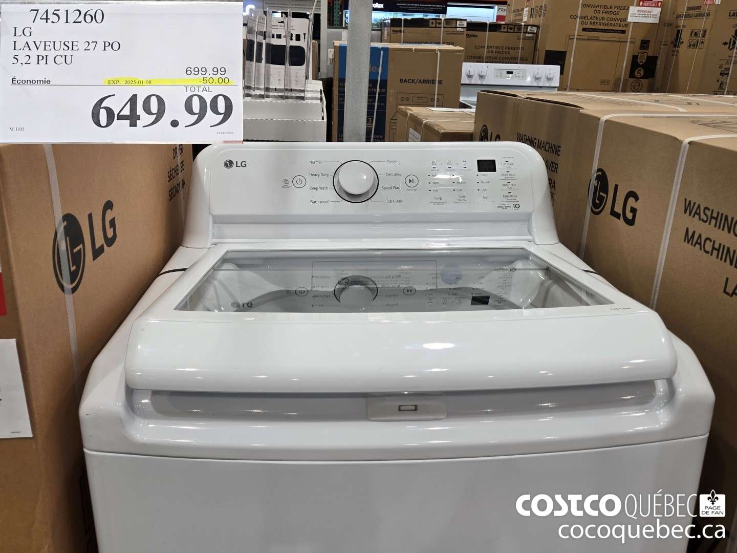 7451260 LG LAVEUSE 27 PO 50 PI CU  ($50.00 INSTANT SAVINGS EXPIRES ON 2025-01-08) $649.99