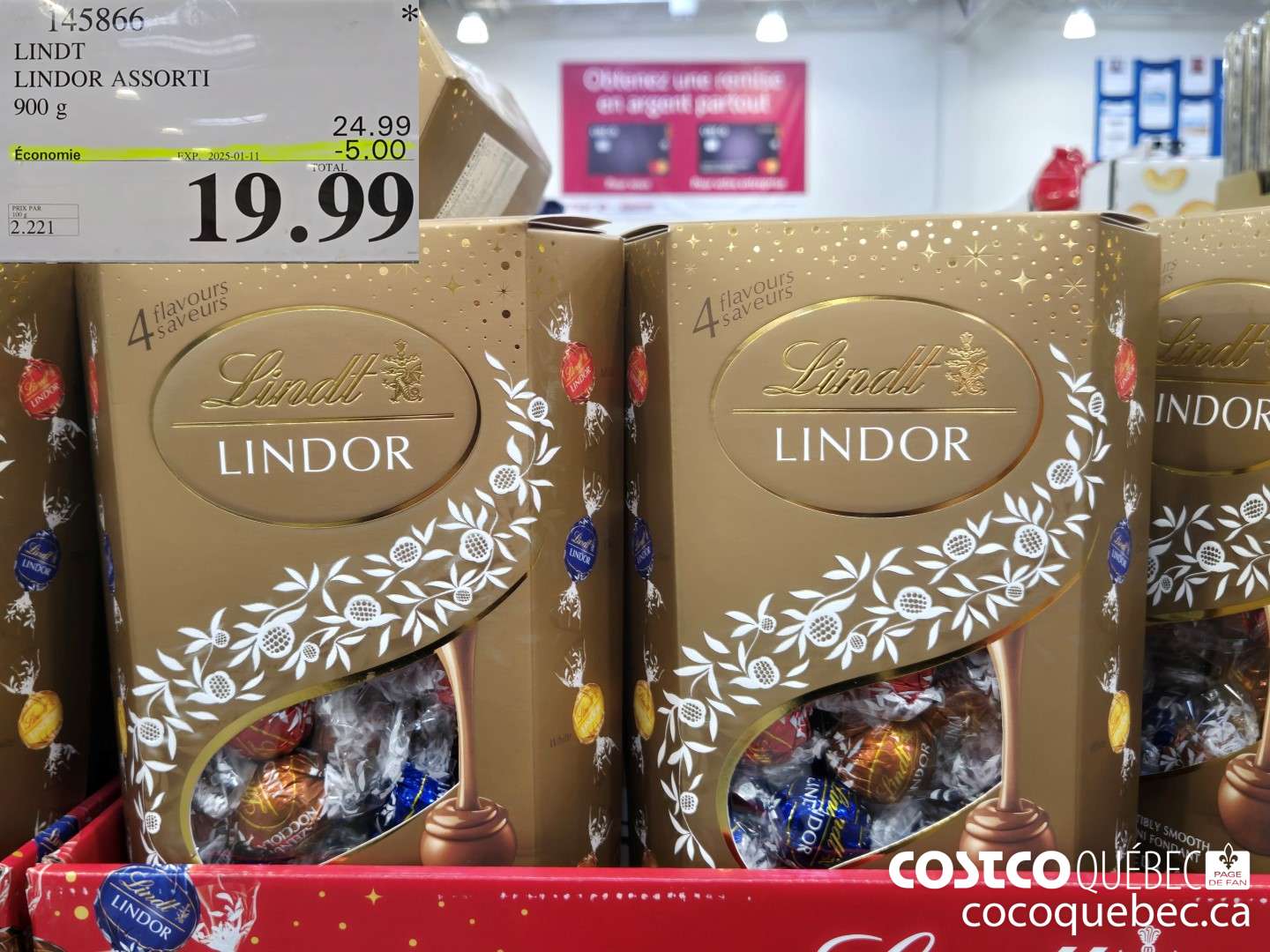 145866 LINDT LINDOR ASSORTI ($5.00 INSTANT SAVINGS EXPIRES ON 2025-01-11) $19.99