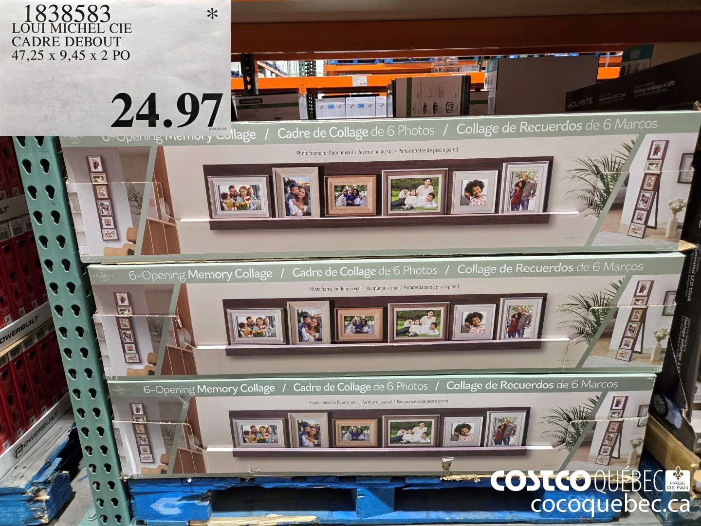 1838583 LOUI MICHEL CIE CADRE DEBOUT 47,25 X 9,45 x 2 PO  $24.97