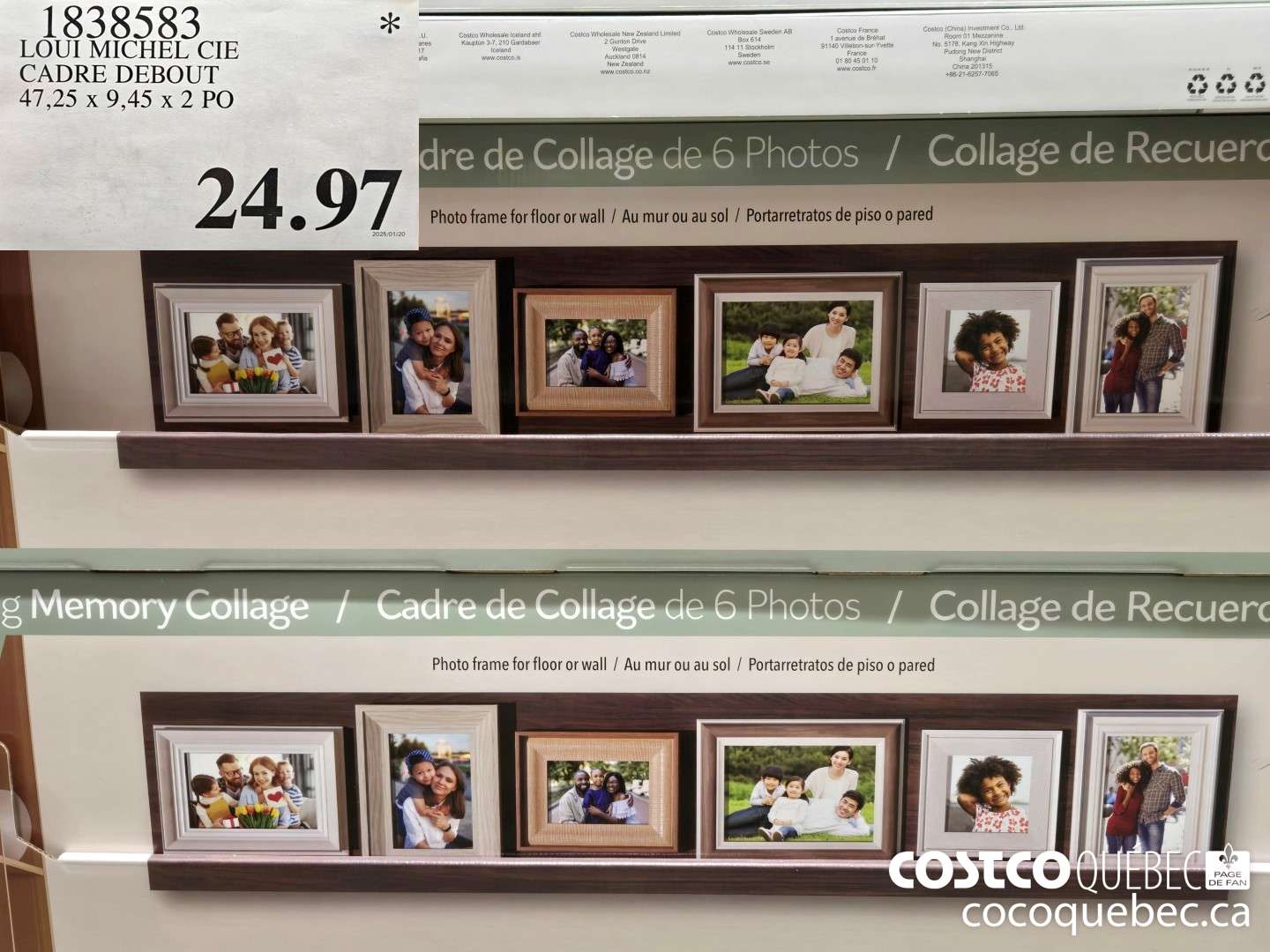 1838583 LOUI MICHEL CIE CADRE DEBOUT 47,25 x 9,45 x 2 PO  $24.97