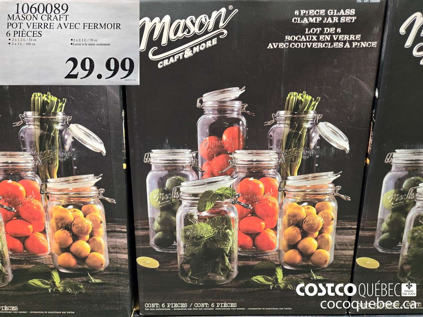 1060089 MASON CRAFT POT VERRE AVEC FERMOIR  $29.99