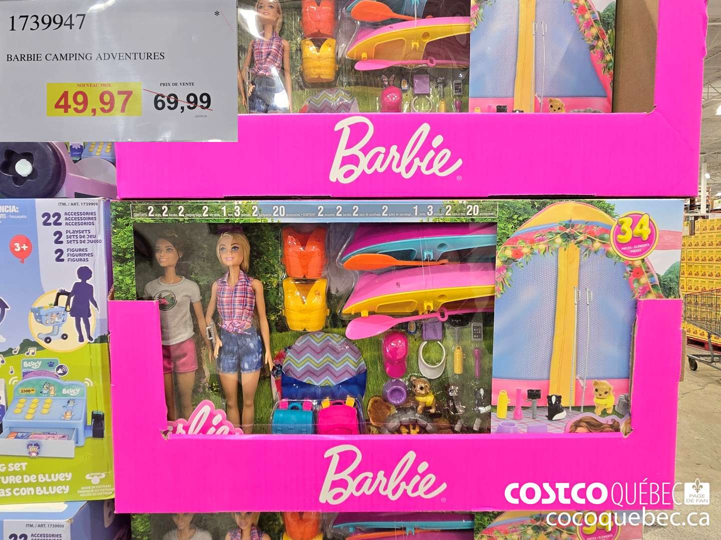 1739947 MATTEL BARBIE ENSEMBLE DE JEUX D'AVENTURES DE CAMPING  $49.97