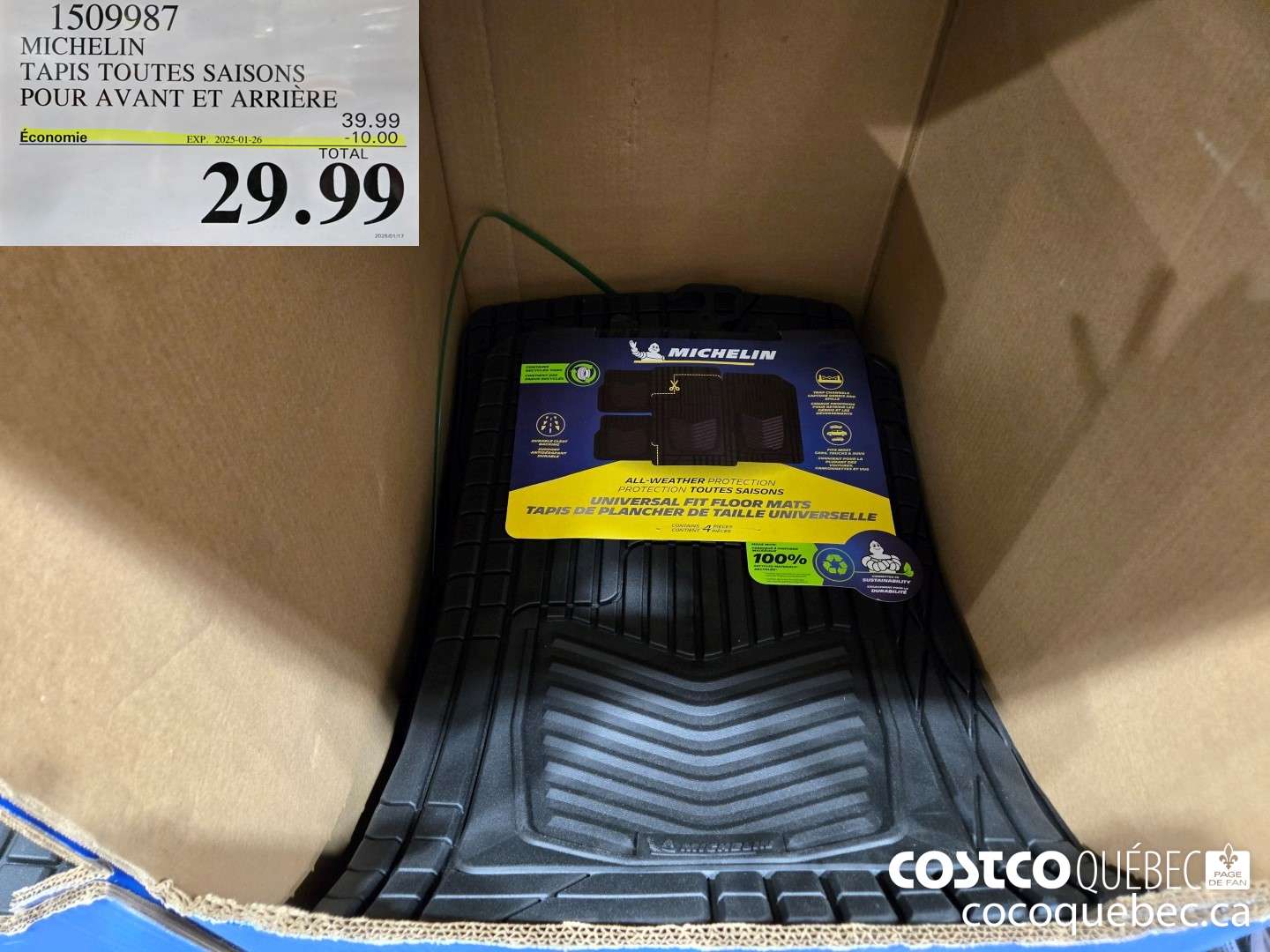 1509987 MICHELIN TAPIS TOUTES SAISONS  ($10.00 INSTANT SAVINGS EXPIRES ON 2025-01-26) $29.99