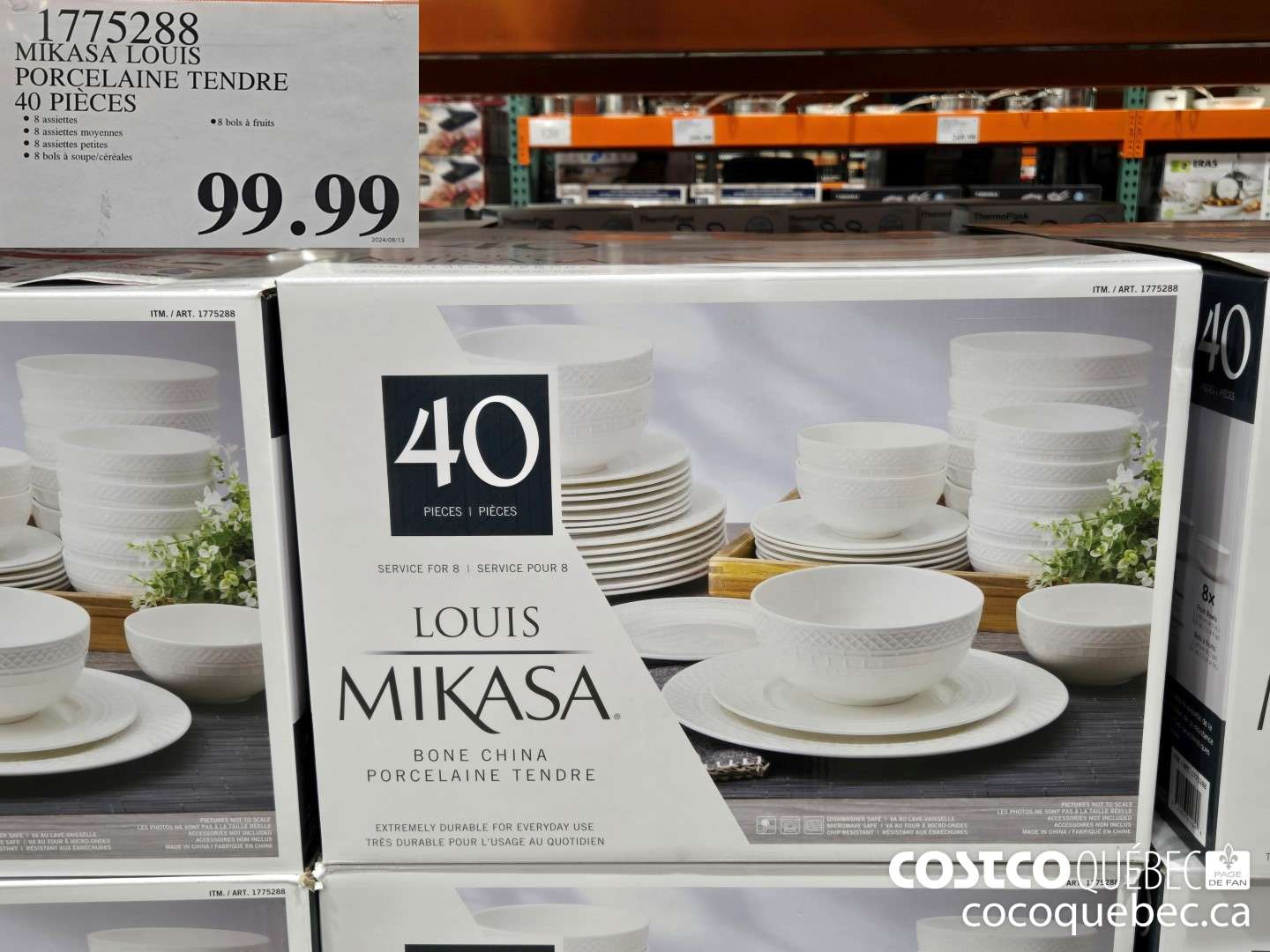 1775288 MIKASA LOUIS PORCELAINE TENDRE 40 PIECES  $99.99