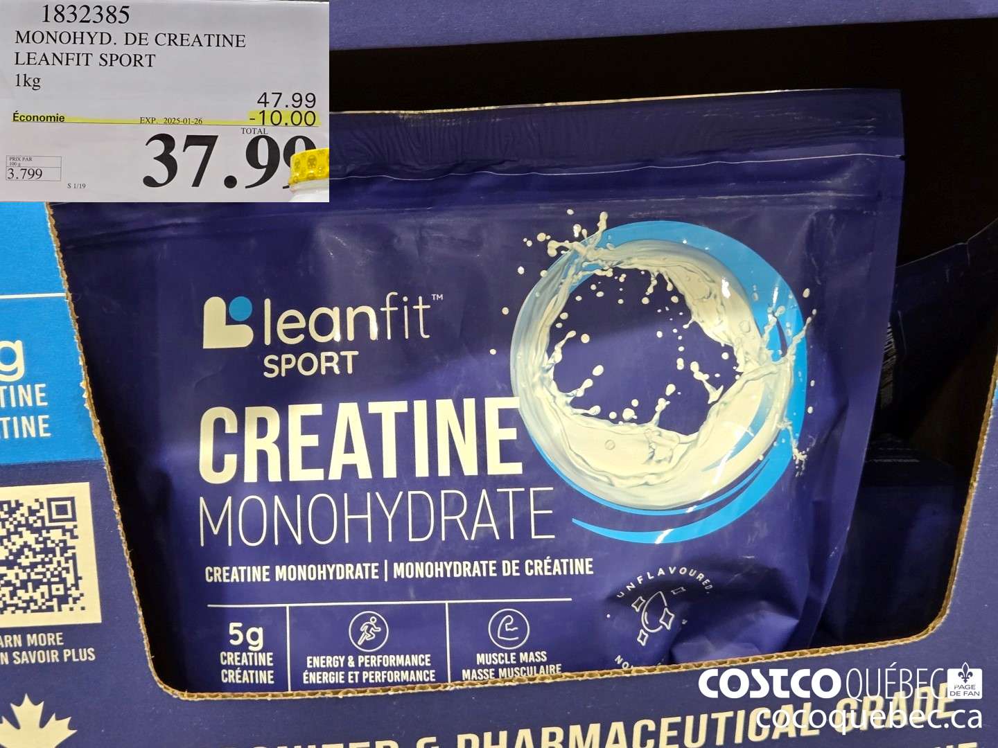 1832385 MONOHYD. DE CREATINE LEANFIT SPORT  ($10.00 INSTANT SAVINGS EXPIRES ON 2025-01-26) $37.99