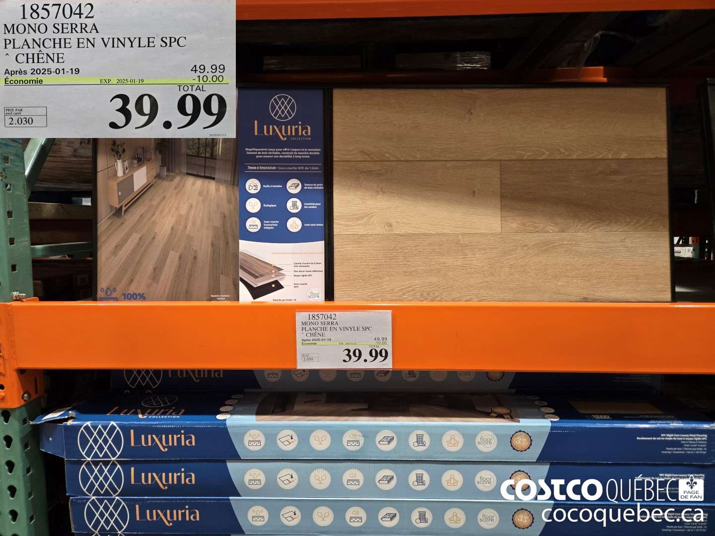 1857042 MONO SERRA PLANCHE EN VINYLE SPC * CHENE  ($10.00 INSTANT SAVINGS EXPIRES ON 2025-01-19) $39.99