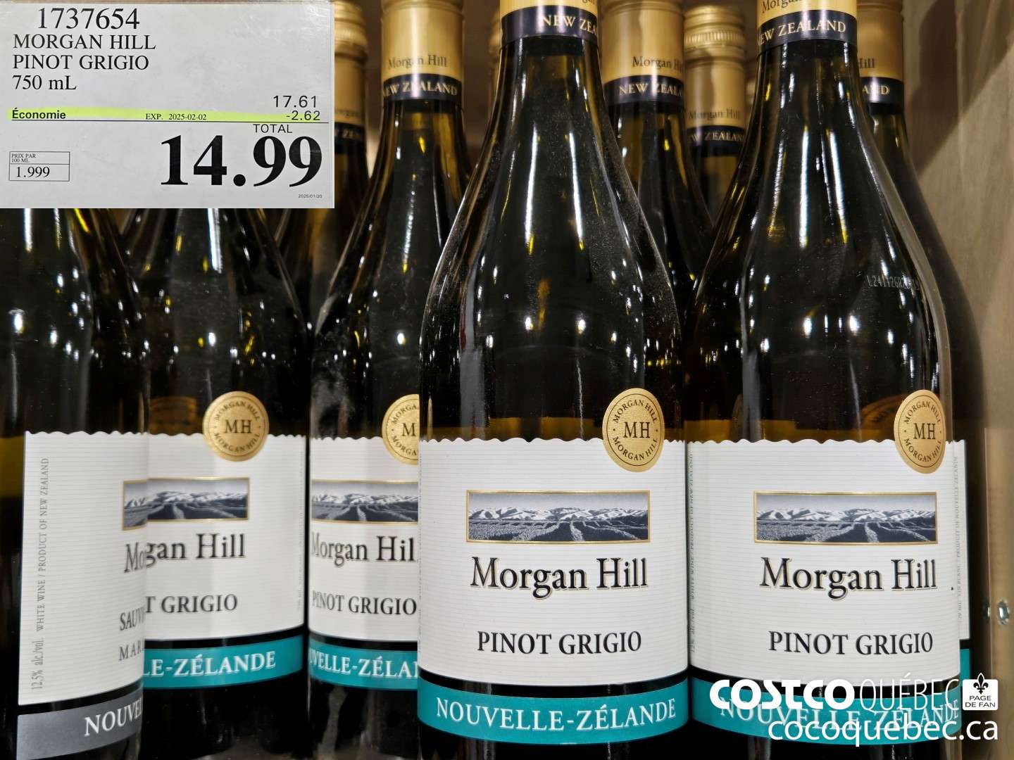 1737654 MORGAN HILL PINOT GRIGIO 750 mL  ($2.70 INSTANT SAVINGS EXPIRES ON 2025-02-02) $14.99