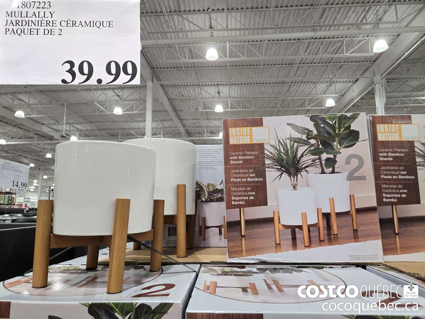 1807223 MULLALLY JARDINIERE CERAMIQUE PAQUET DE 2  $39.99