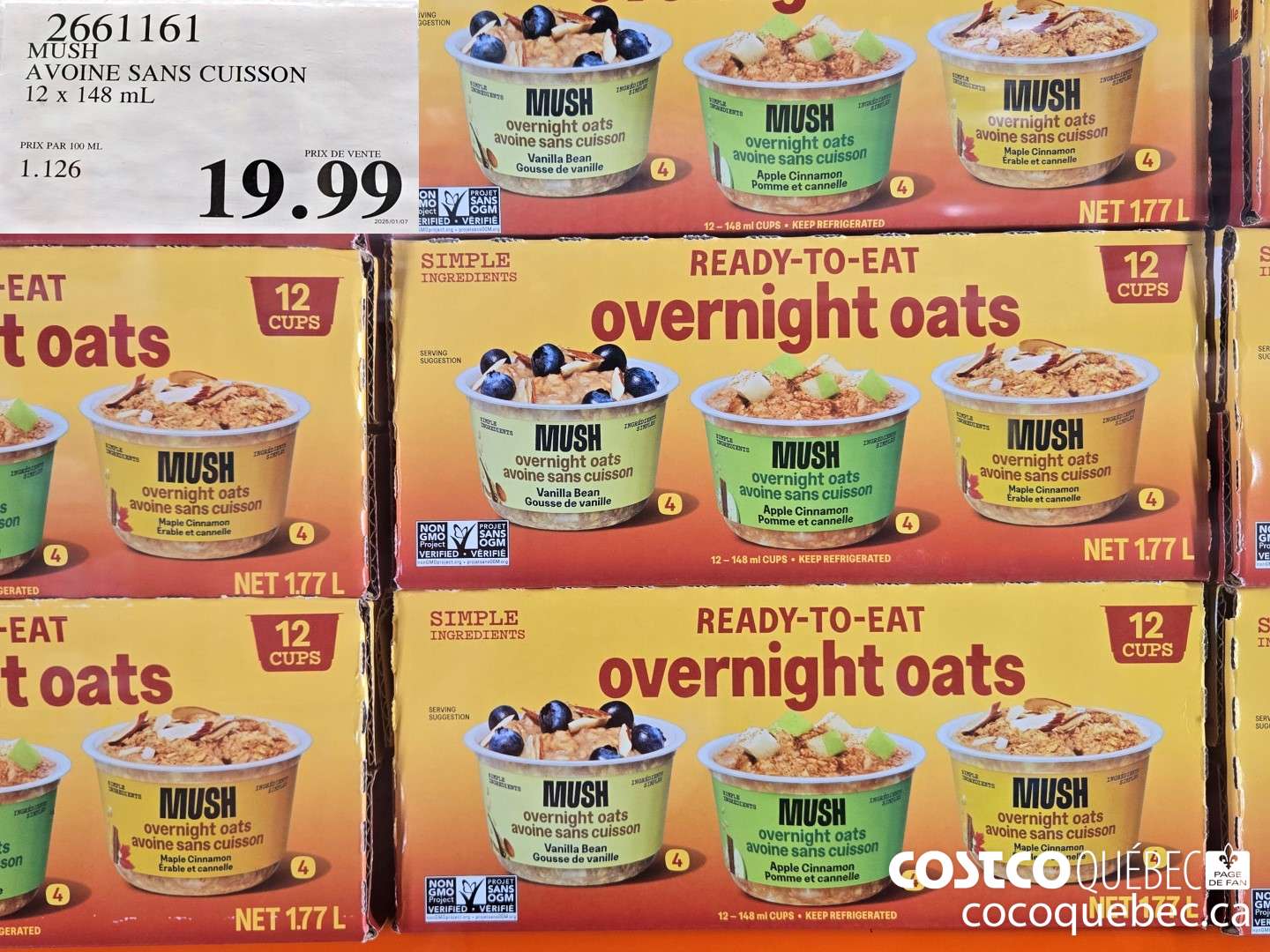 2661161 MUSH AVOINE SANS CUISSON 12 x 148 mL  $19.99