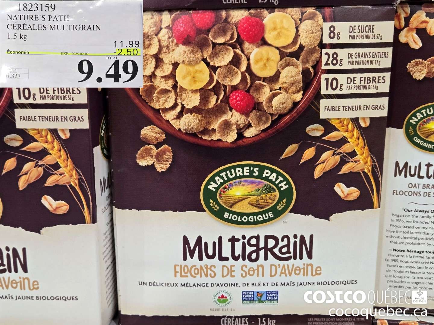 1823159 NATURE'S PATH CEREALES MULTIGRAIN  ($2.50 INSTANT SAVINGS EXPIRES ON 2025-02-02) $9.49