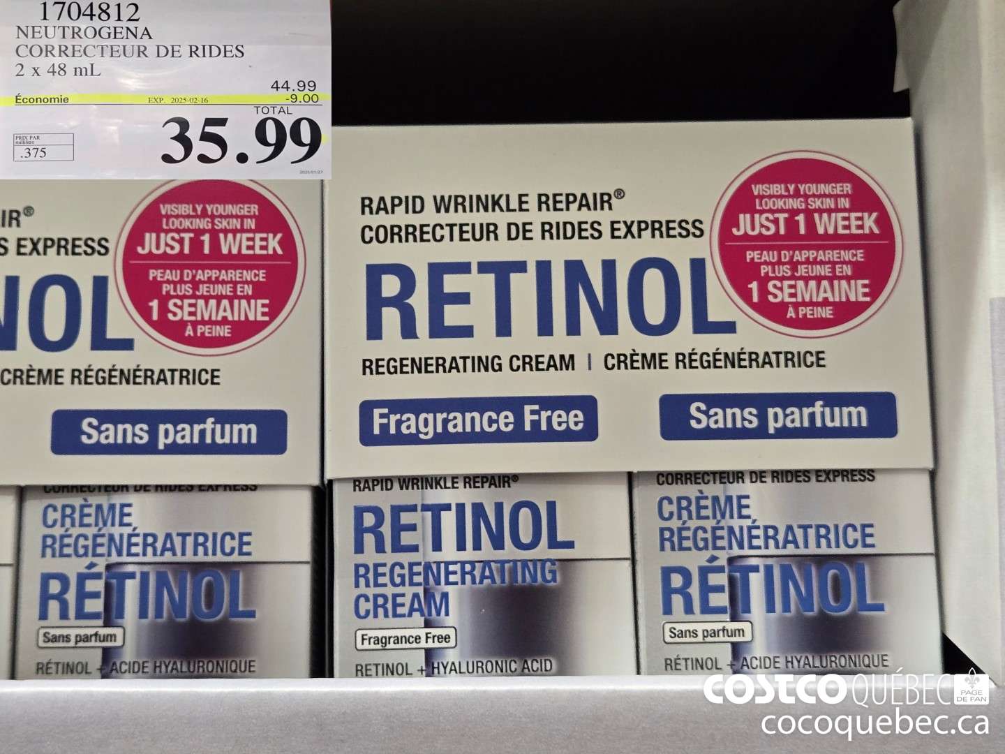 1704812 NEUTROGENA CORRECTEUR DE RIDES 2x 48 mL  ($9.00 INSTANT SAVINGS EXPIRES ON 2025-02-16) $35.99
