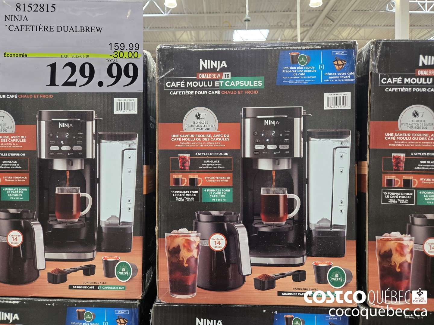 8152815 NINJA CAFETIERE DUALBREW ($30.00 INSTANT SAVINGS EXPIRES ON 2025-01-19) $129.99