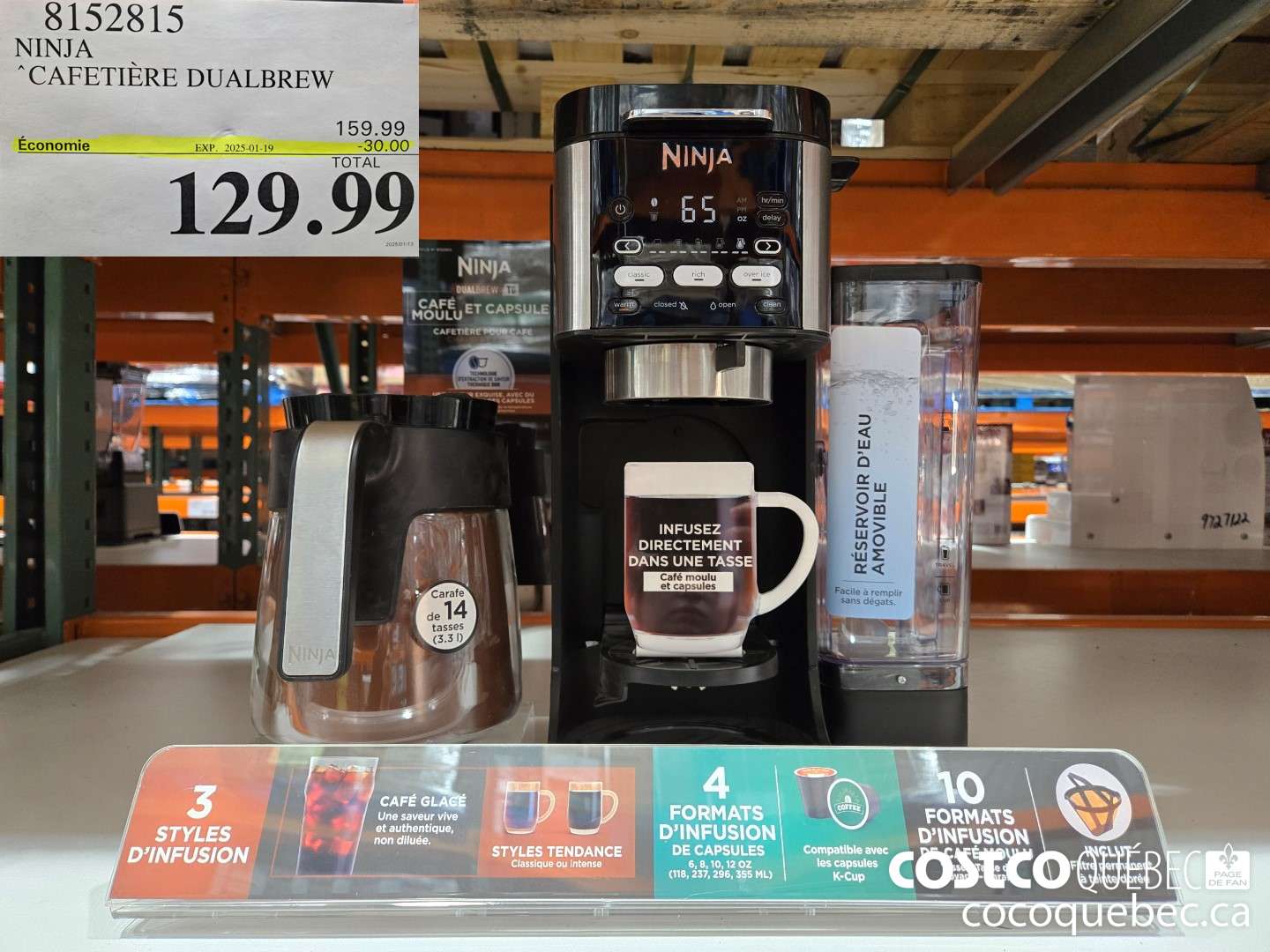 8152815 NINJA CAFETIERE DUALBREW ($30.00 INSTANT SAVINGS EXPIRES ON 2025-01-19) $129.99