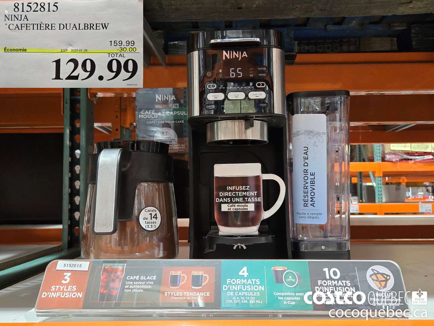 8152815 NINJA CAFETIERE DUALBREW ($30.00 INSTANT SAVINGS EXPIRES ON 2025-01-19) $129.99