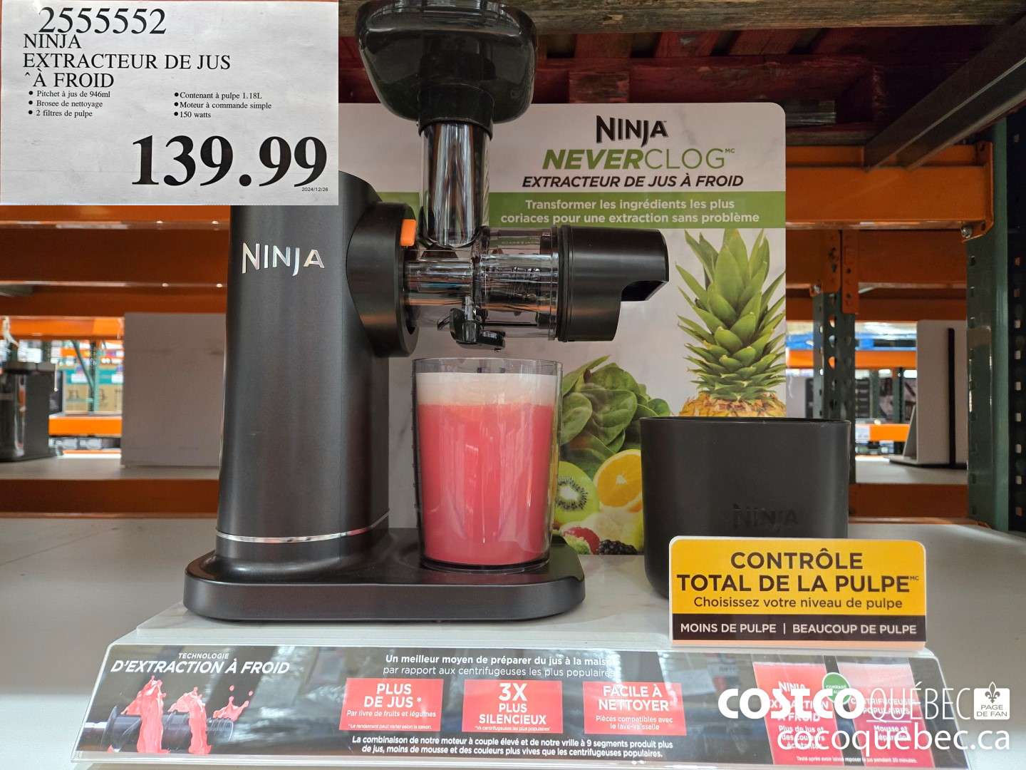 2555552 NINJA EXTRACTEUR DE JUS  $139.99