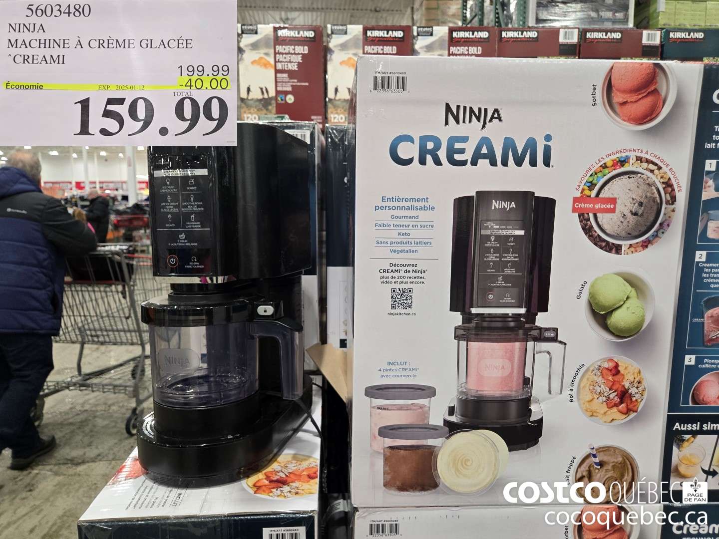 5603480 NINJA MACHINE A CREME GLACEE CREAMI  ($40.00 INSTANT SAVINGS EXPIRES ON 2025-01-12) $159.99