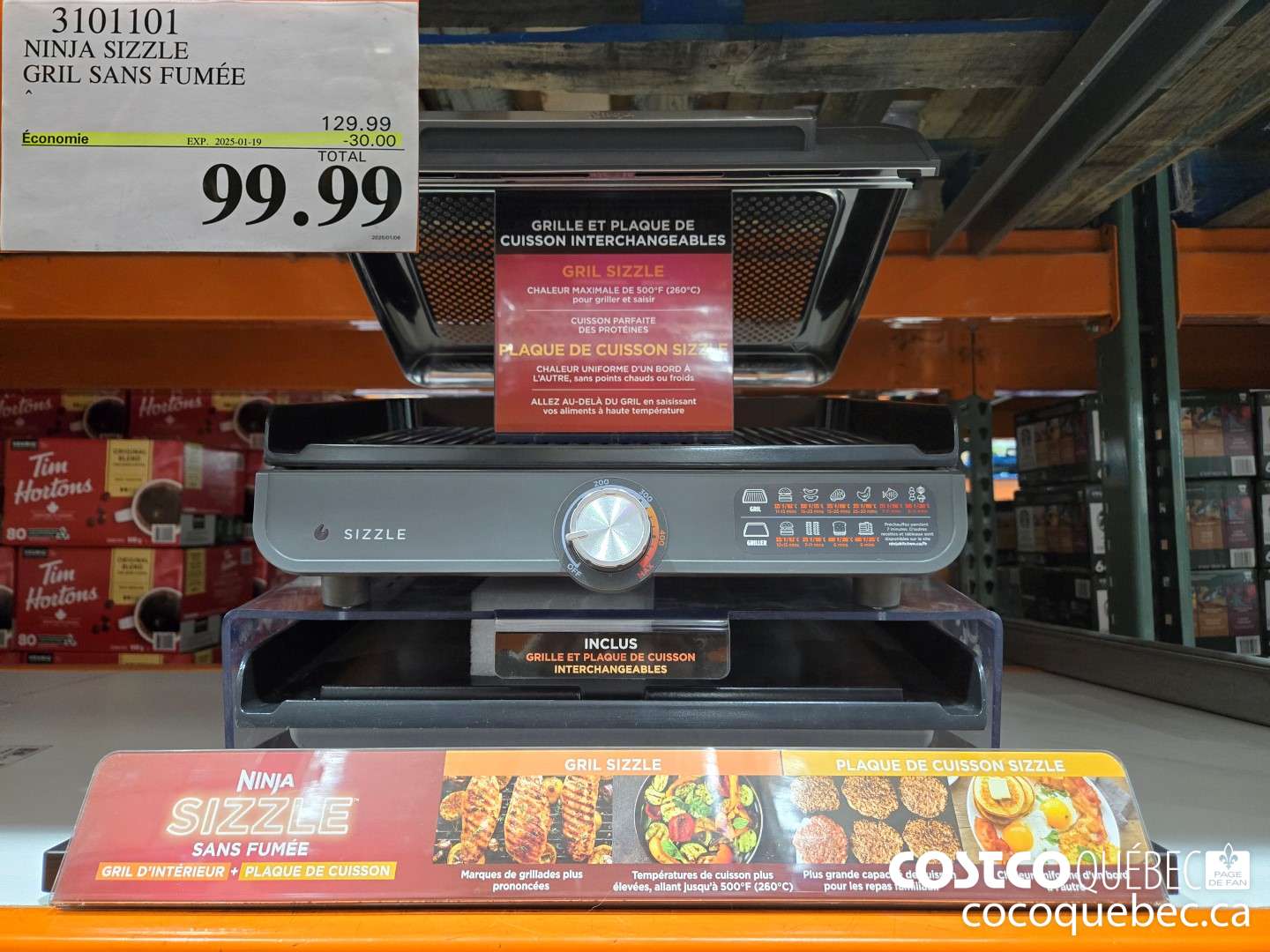 3101101 NINJA SIZZLE GRIL SANS FUMEE  ($30.00 INSTANT SAVINGS EXPIRES ON 2025-01-19) $99.99