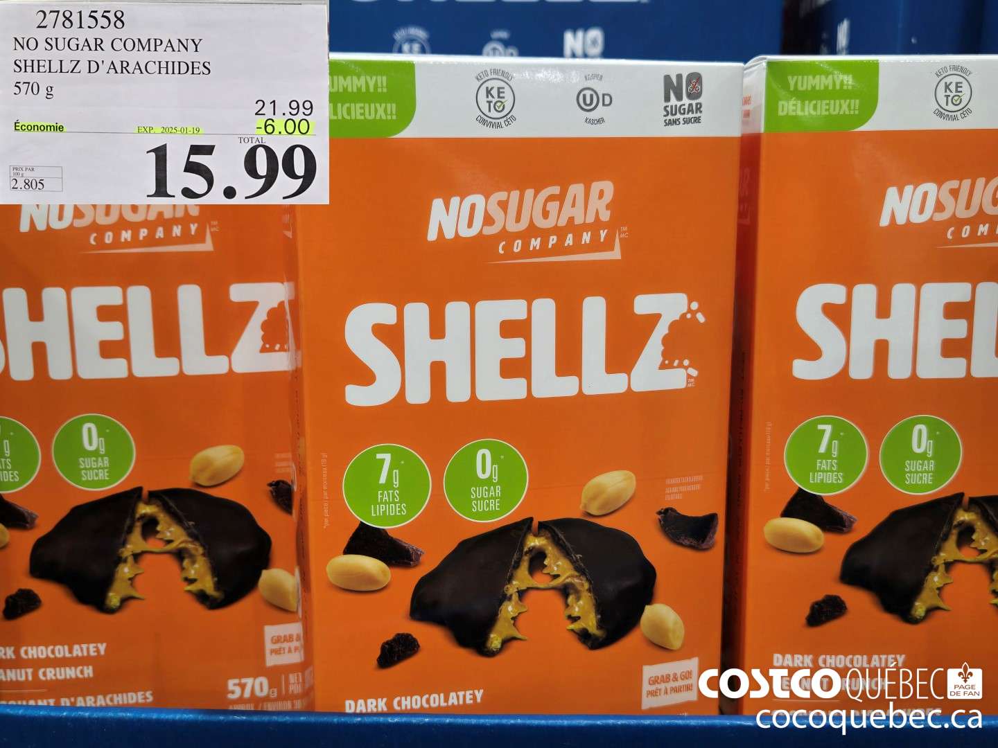 2781558 NO SUGAR COMPANY SHELLZ D'ARACHIDES  ($6.00 INSTANT SAVINGS EXPIRES ON 2025-01-19) $15.99