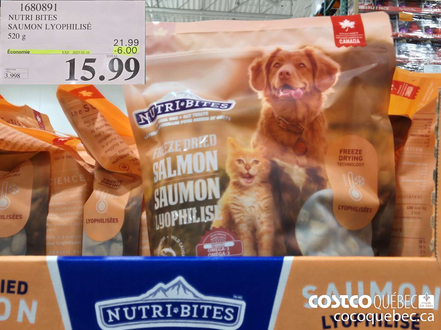 1680891 NUTRI BITES SAUMON LYOPHILISE  ($6.00 INSTANT SAVINGS EXPIRES ON 2025-02-16) $15.99