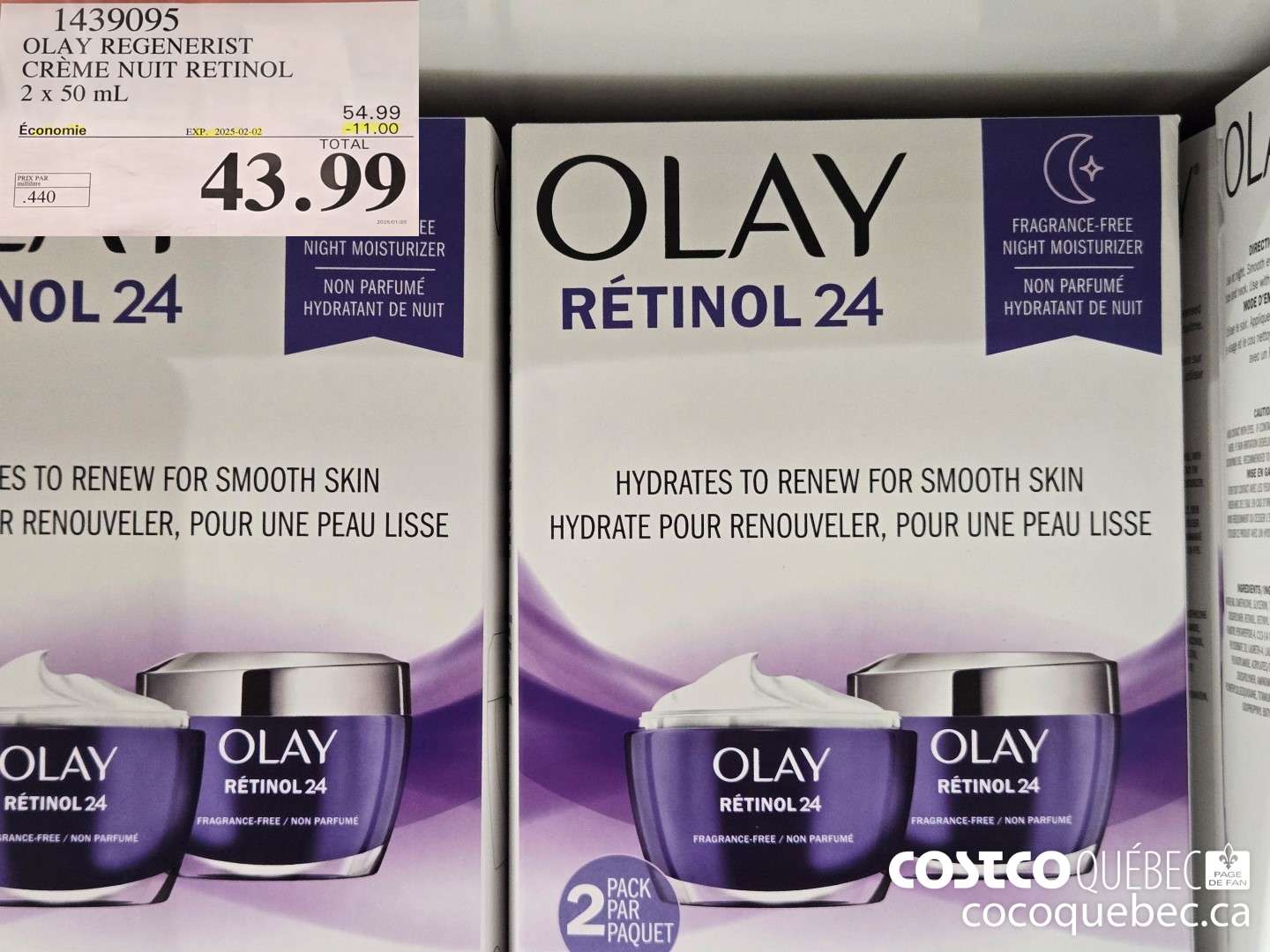1439095 OLAY REGENERIST CREME NUIT RETINOL ($11.00 INSTANT SAVINGS EXPIRES ON 2025-02-02) $43.99