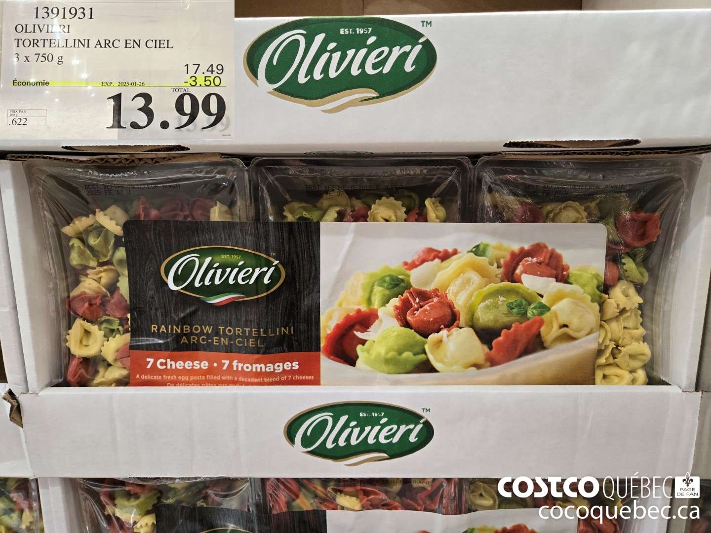 1391931 OLIVIERI TORTELLINI ARC EN CIEL ($3.50 INSTANT SAVINGS EXPIRES ON 2025-01-26) $13.99