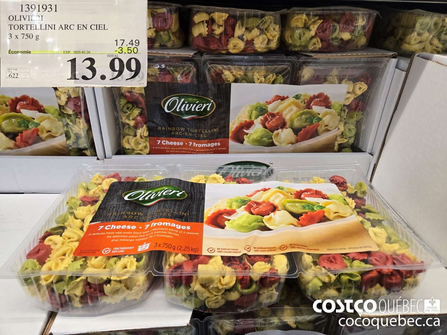 1391931 OLIVIERI TORTELLINI ARC EN CIEL ($3.50 INSTANT SAVINGS EXPIRES ON 2025-01-26) $13.99