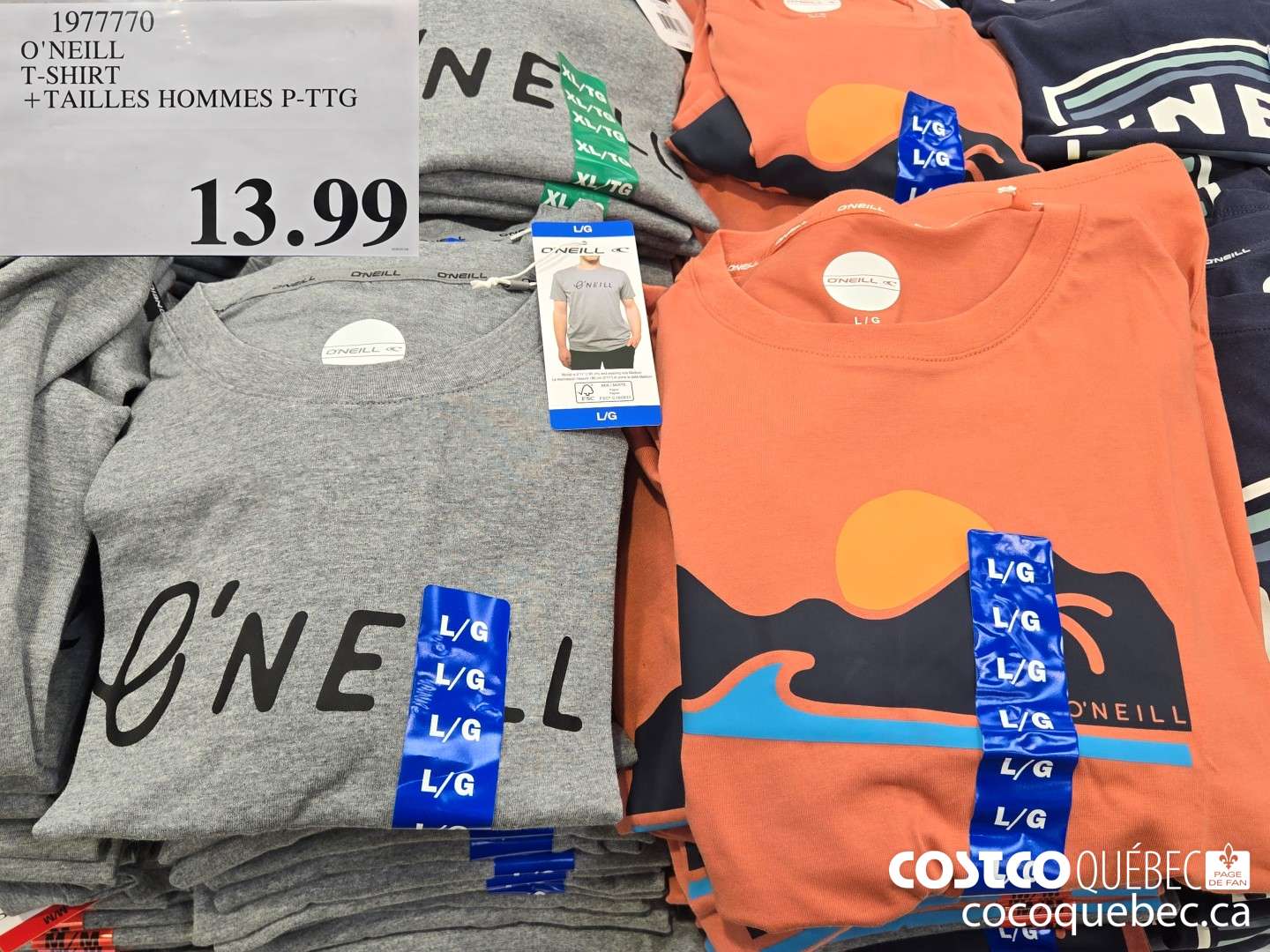 1977770 O'NEILL T-SHIRT +TAILLES HOMMES P-TTG  $13.99