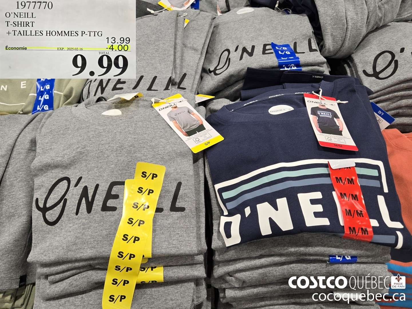 1977770 O'NEILL T-SHIRT +TAILLES HOMMES P-TTG  ($4.00 INSTANT SAVINGS EXPIRES ON 2025-02-16) $9.99