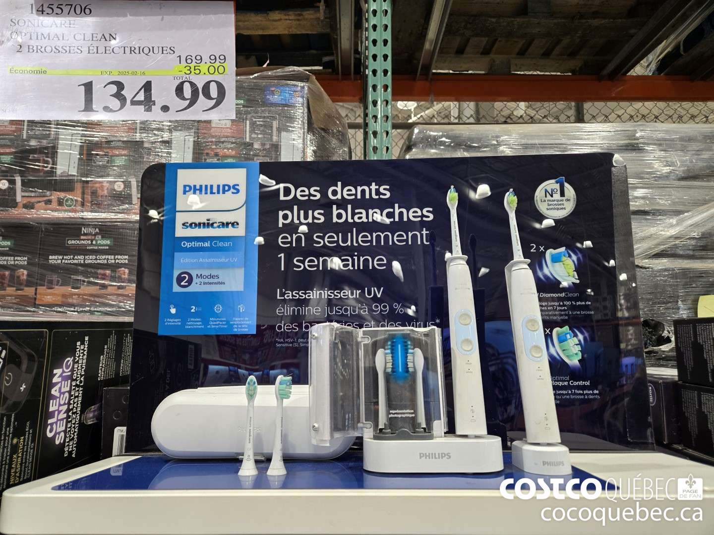 1455706 OPTIMAL CLEAN 2 BROSSES ELECTRIQUES ($35.00 INSTANT SAVINGS EXPIRES ON 2025-02-16) $134.99