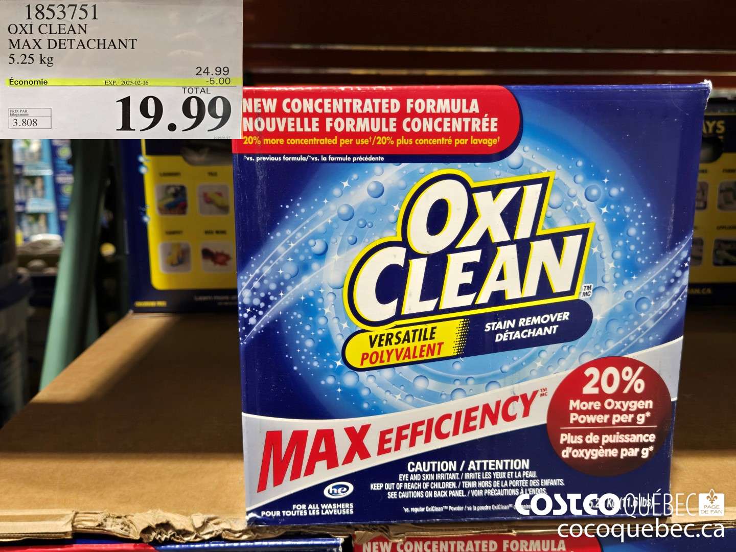 1853751 OXI CLEAN MAX DETACHANT  ($5.00 INSTANT SAVINGS EXPIRES ON 2025-02-16) $19.99