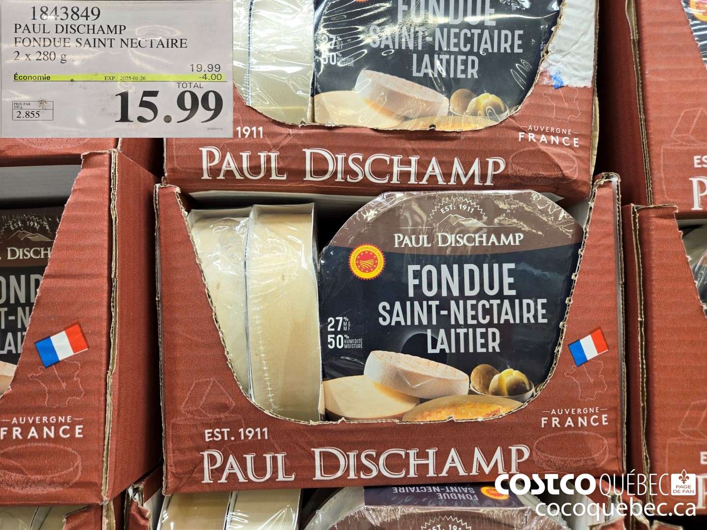 1843849 PAUL DISCHAMP FONDUE SAINT NECTAIRE 2X 280 G  ($4.00 INSTANT SAVINGS EXPIRES ON 2025-01-19) $15.99
