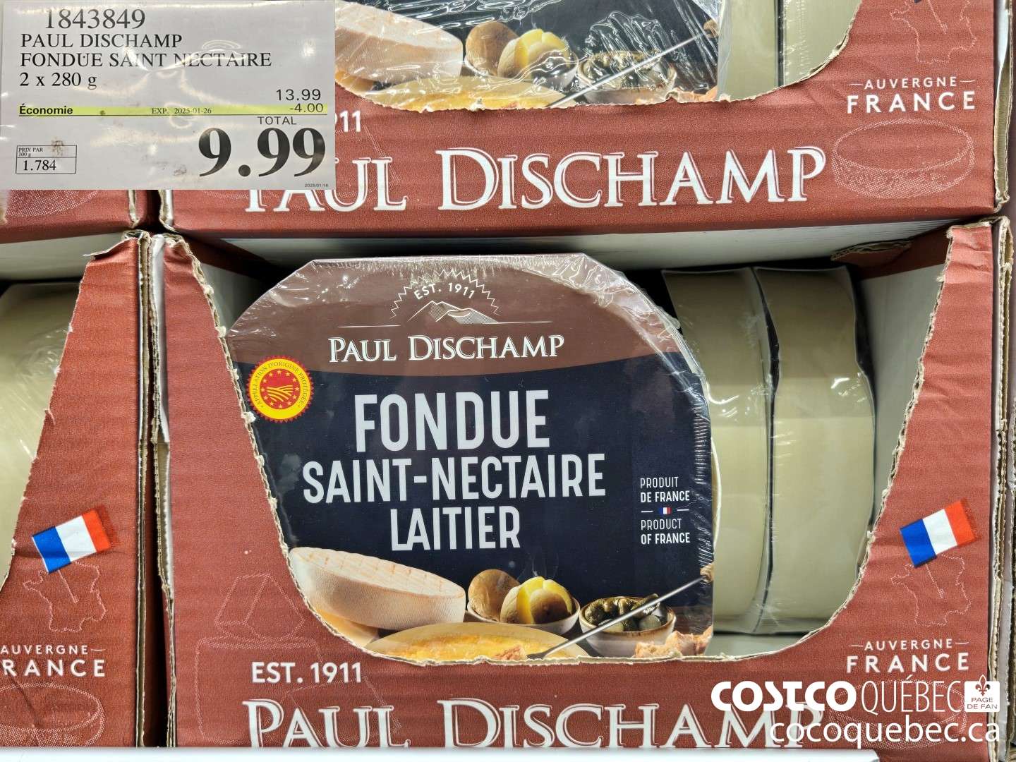 1843849 PAUL DISCHAMP FONDUE SAINT NECTAIRE 2X 280 G  ($4.00 INSTANT SAVINGS EXPIRES ON 2025-01-26) $9.99
