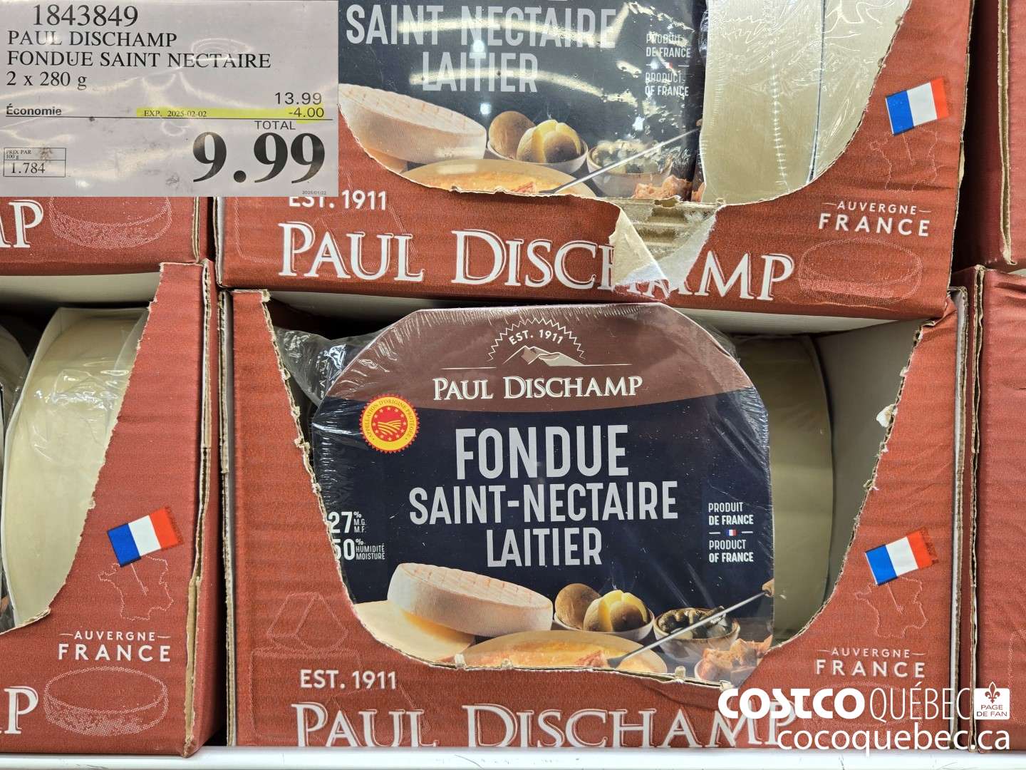 1843849 PAUL DISCHAMP FONDUE SAINT NECTAIRE 2X 280 G  ($4.00 INSTANT SAVINGS EXPIRES ON 2025-02-02) $9.99