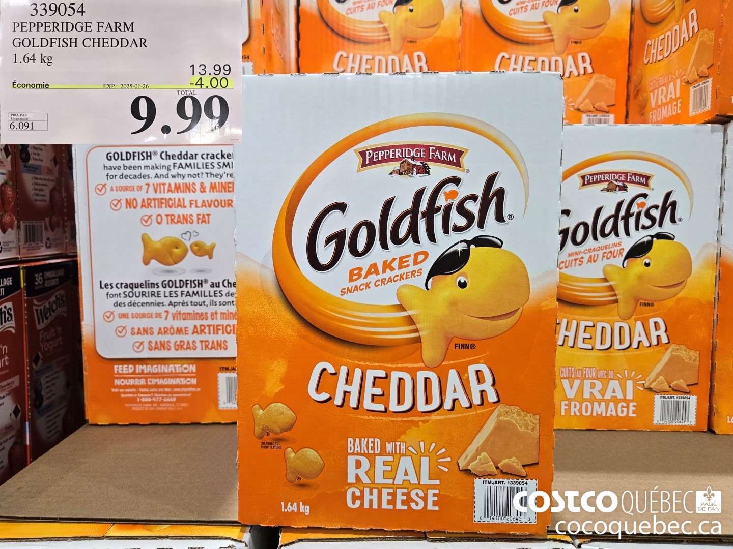 339054 PEPPERIDGE FARM GOLDFISH CHEDDAR 1.64 KG ($4.00 INSTANT SAVINGS EXPIRES ON 2025-01-26) $9.99